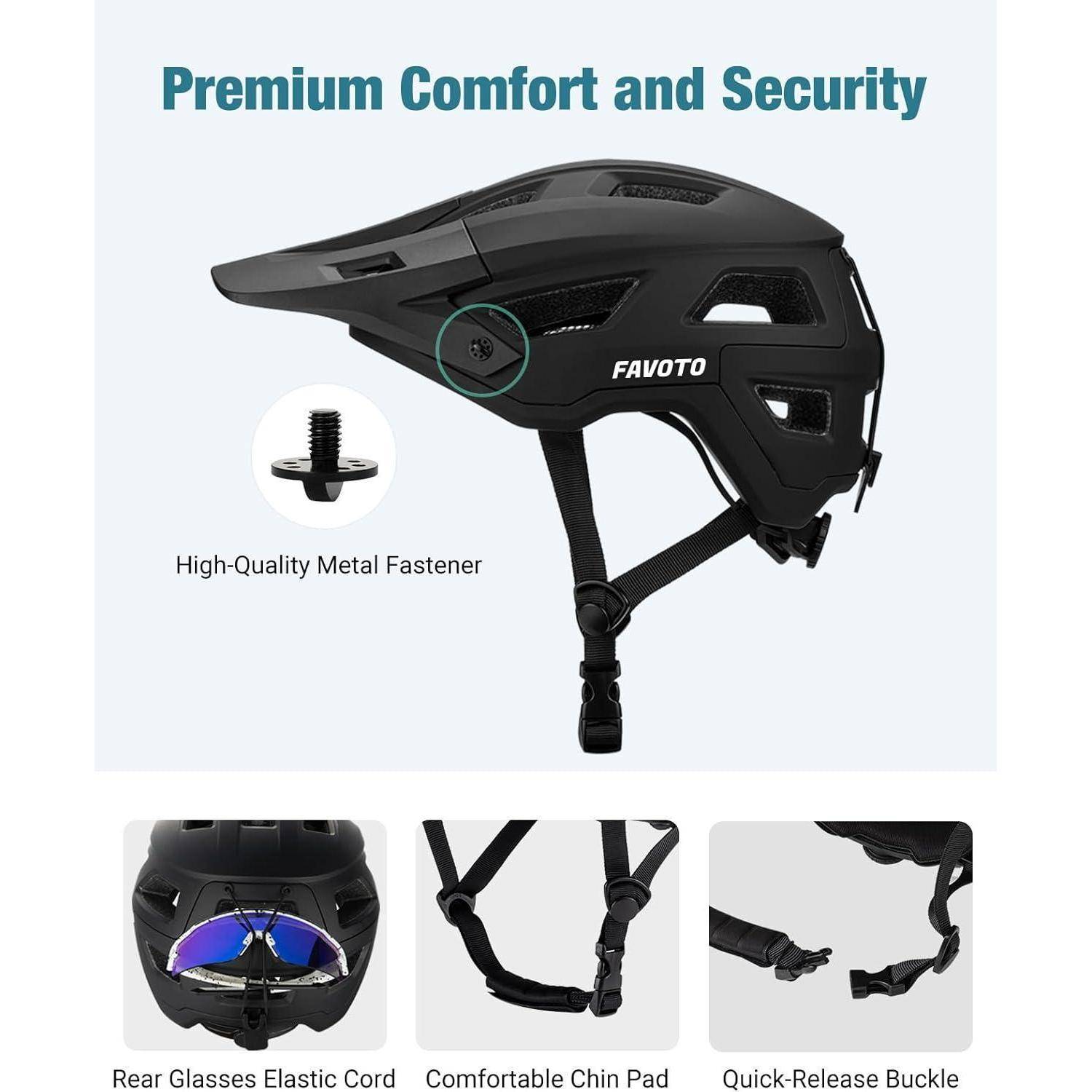 Schwarzer FAVOTO-Fahrradhelm mit 