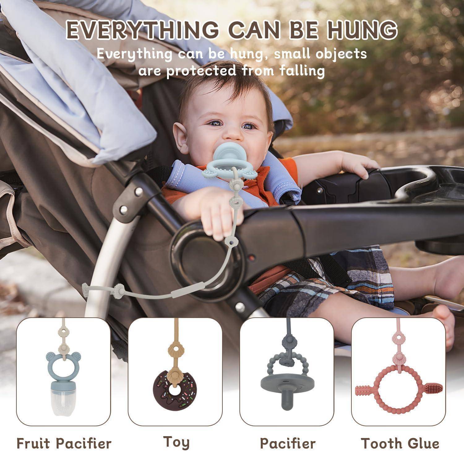 CLDY Baby Spielzeug Schnullerkette Silikon Cup Catcher, BPA-frei Sicherheitsgurte für Spielzeug, Trinkbecher Halteriemen für Kinderwagen Hochstuhl