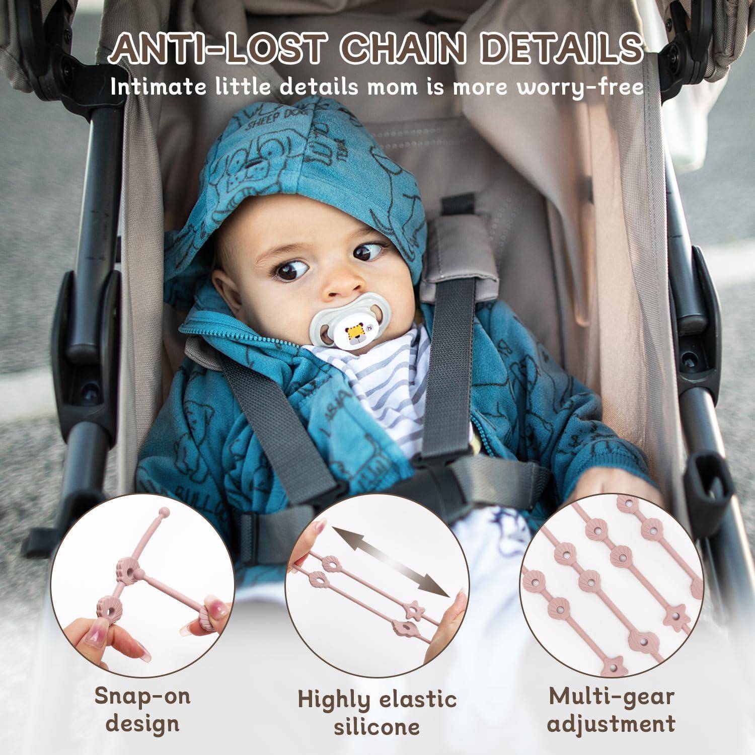 CLDY Baby Spielzeug Schnullerkette Silikon Cup Catcher, BPA-frei Sicherheitsgurte für Spielzeug, Trinkbecher Halteriemen für Kinderwagen Hochstuhl