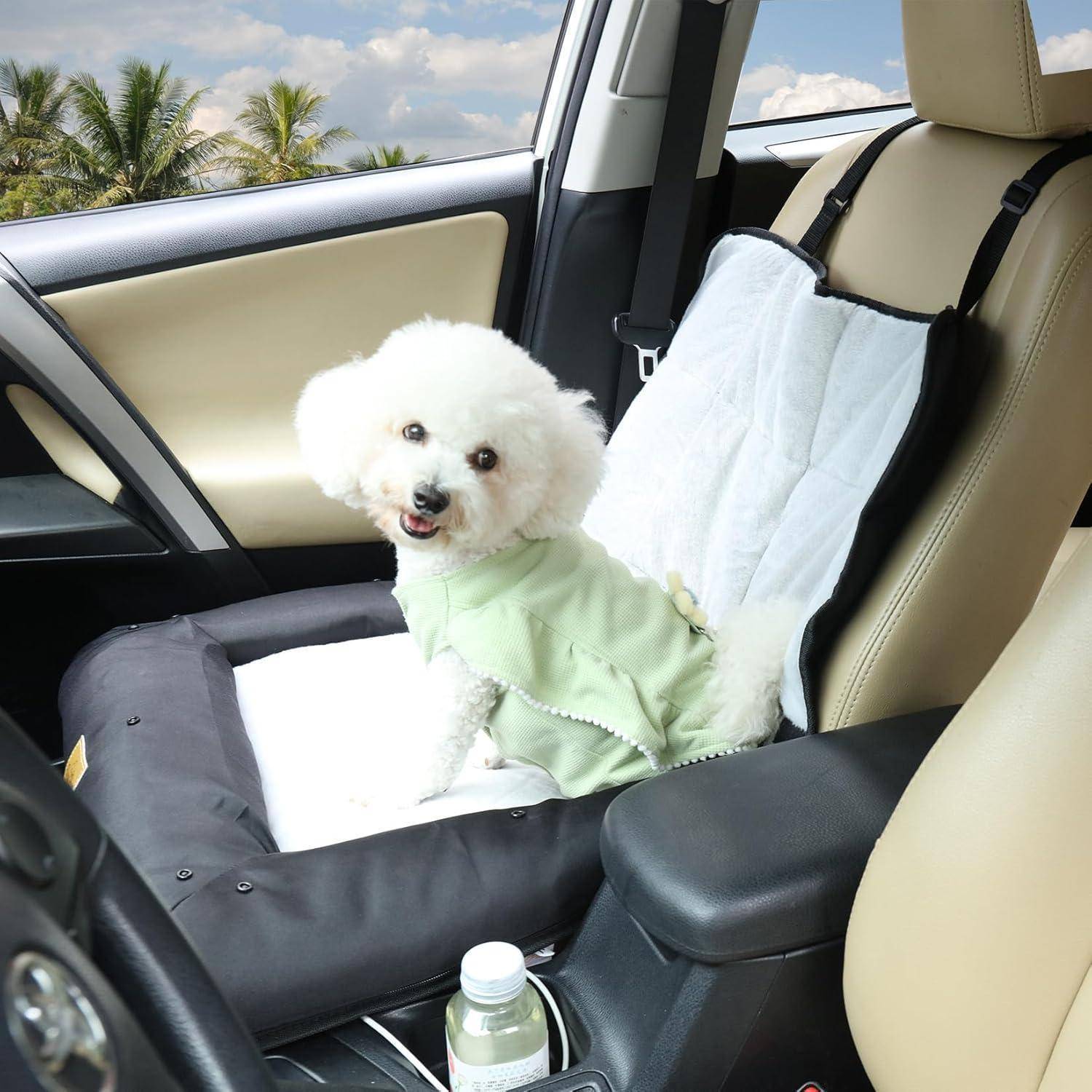 BingoPaw Hunde Autositz für mittlere Hunde, Hundesitz Auto Beifahrersitz, Verstärkter Autositz mit Befestigungsgurten, wasserdicht rutschfest Hundea