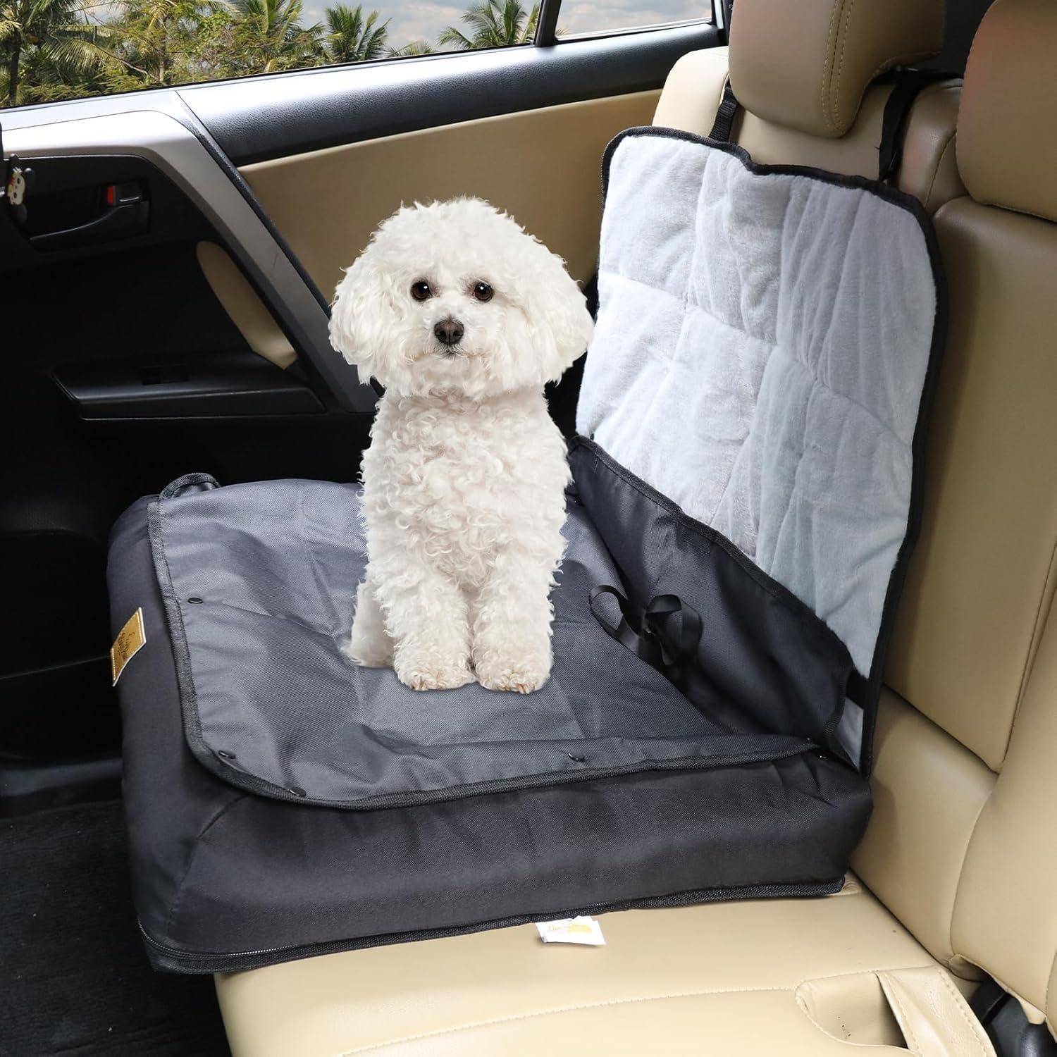 BingoPaw Hunde Autositz für mittlere Hunde, Hundesitz Auto Beifahrersitz, Verstärkter Autositz mit Befestigungsgurten, wasserdicht rutschfest Hundea