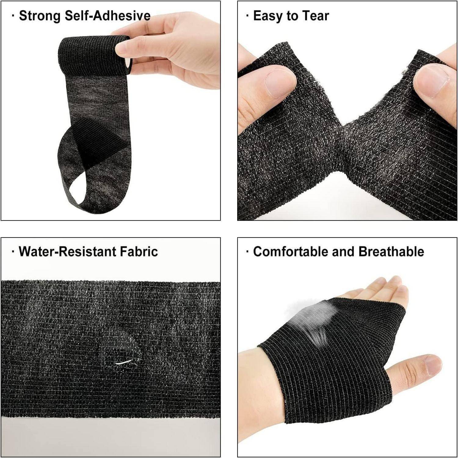 Selbstklebender Verband, 8 Rollen x 7,5cm x 4,5m Pflaster Rolle Verbandsmaterial, Elastische Binde Bandage Fixierbinde Haftbandage Selbstklebend