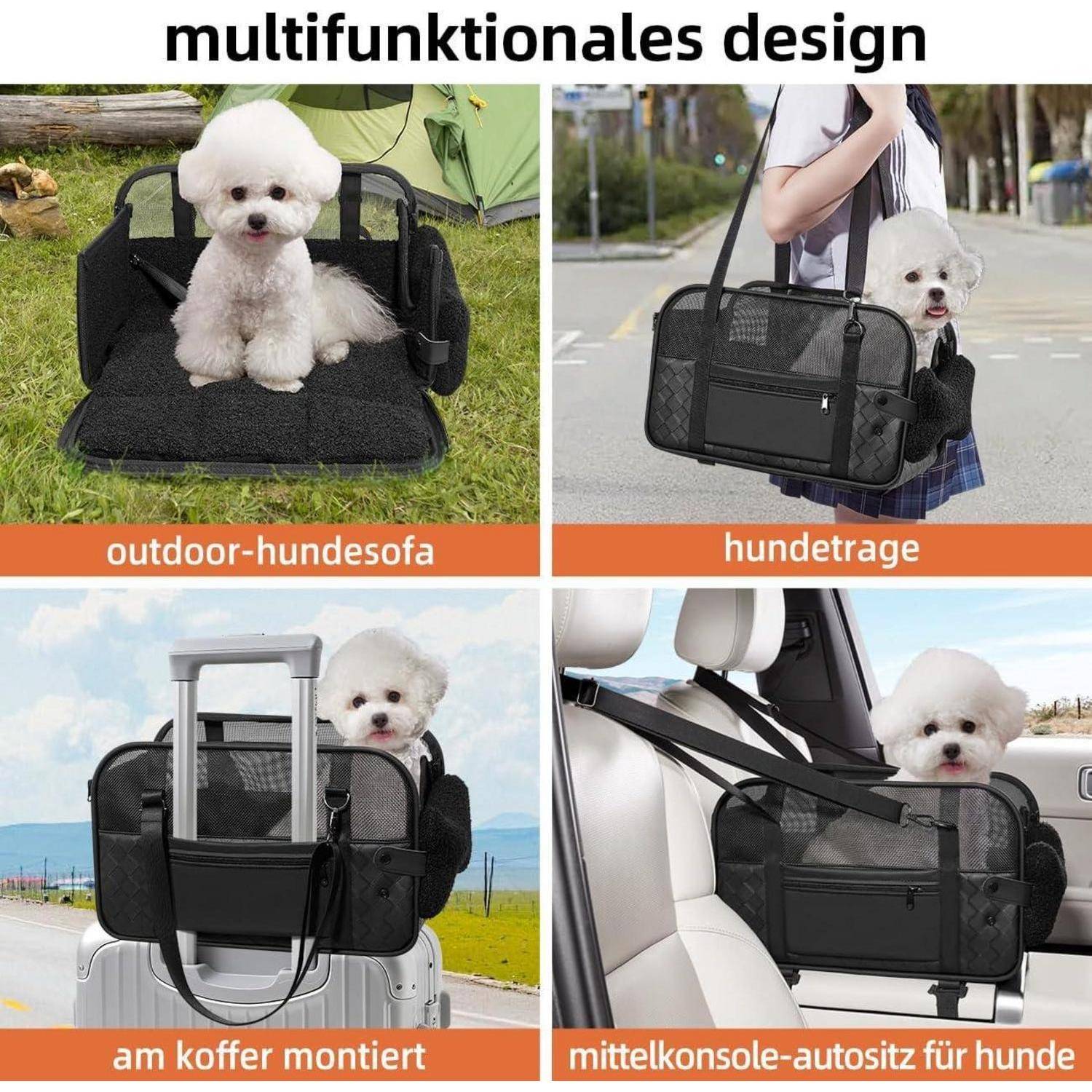 hundesitz Auto kleine Hunde Katzen Transporttasche für Der Gang zum Tierarzt Auto Fugzeuge, Tragetasche Mit Schultergurt & Aufklappbares