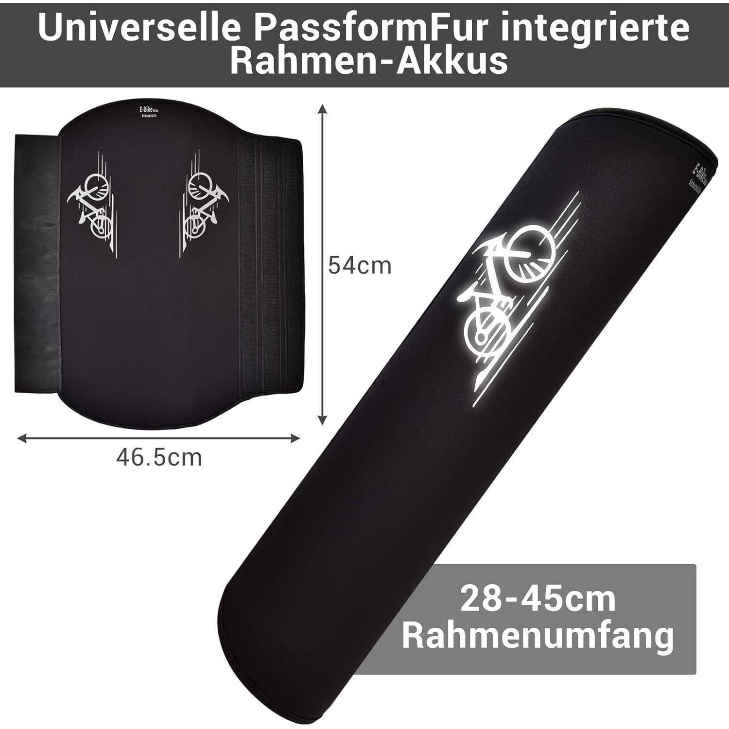 E-Bike Akku Schutzhülle, [Für 28-45 cm Rahmenumfang], Thermoschutzhülle fürs E Bike, Schützt vor Kälte und Schmutz, Neopren Akku Schutz, Akku Sc
