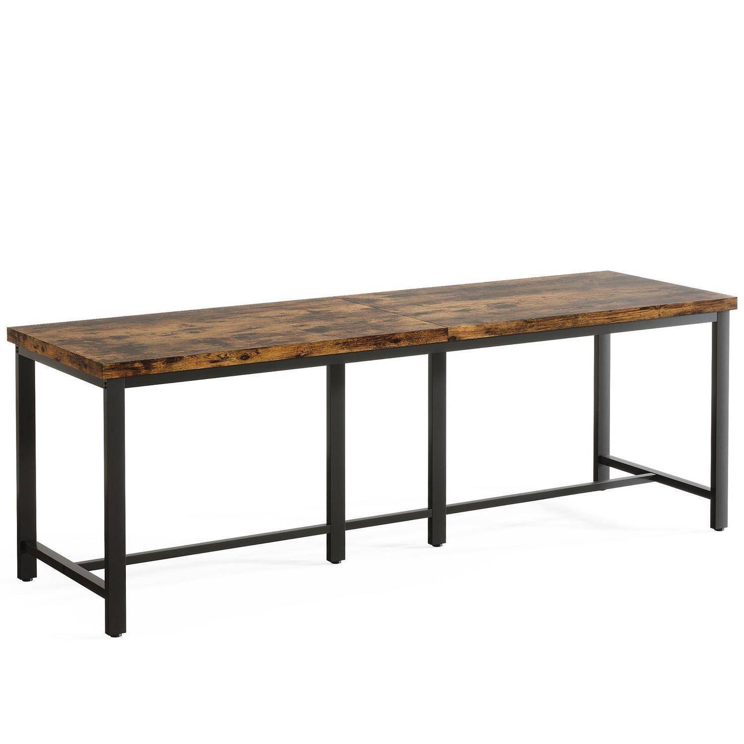 Tribesigns Doppelschreibtisch, 200cm Extra Lange Computertisch,Schreibtisch, Bürotisch für Arbeitszimmer, Schlafzimmer, Homeoffice, Industrie-Design