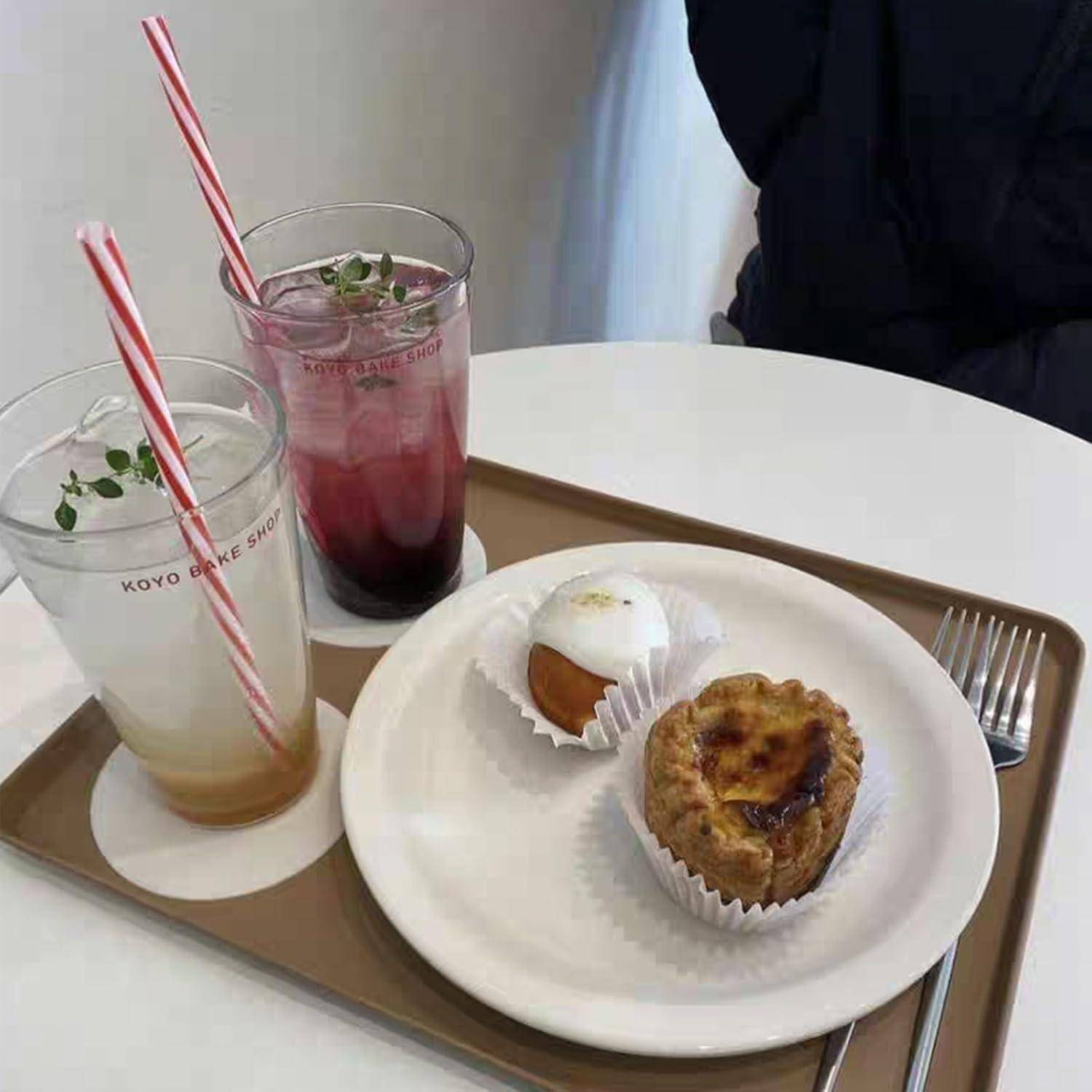 30 Stück Wiederverwendbare Strohhalme, Verdickte Strohhalme Plastik | Trinkhalme Plastik mit Strohhalmbürste für Smoothies, Saft, Heißgetränk, Co