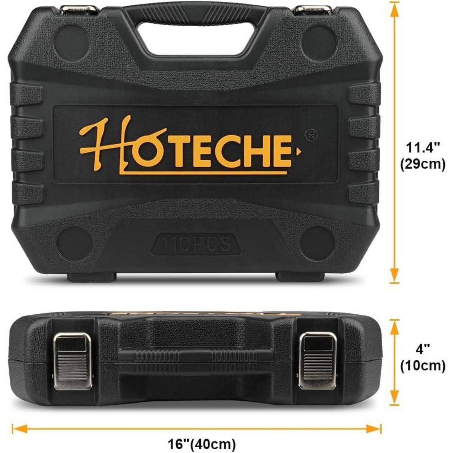 Hoteche Steckschlüsselsatz 110-teilig 1/4"&amp;1/2" Werkzeugkoffer-Set - Professionelles Werkzeugset