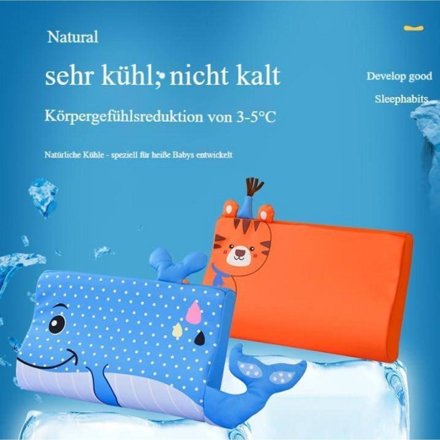 Schlummerkids Kissen Original,Kinderkissen für Besserenund Gesünderen, Calmly Ergonomisch, Kawaii Tiere Kissen, Atmungsaktiv und Hautfreundlich （M