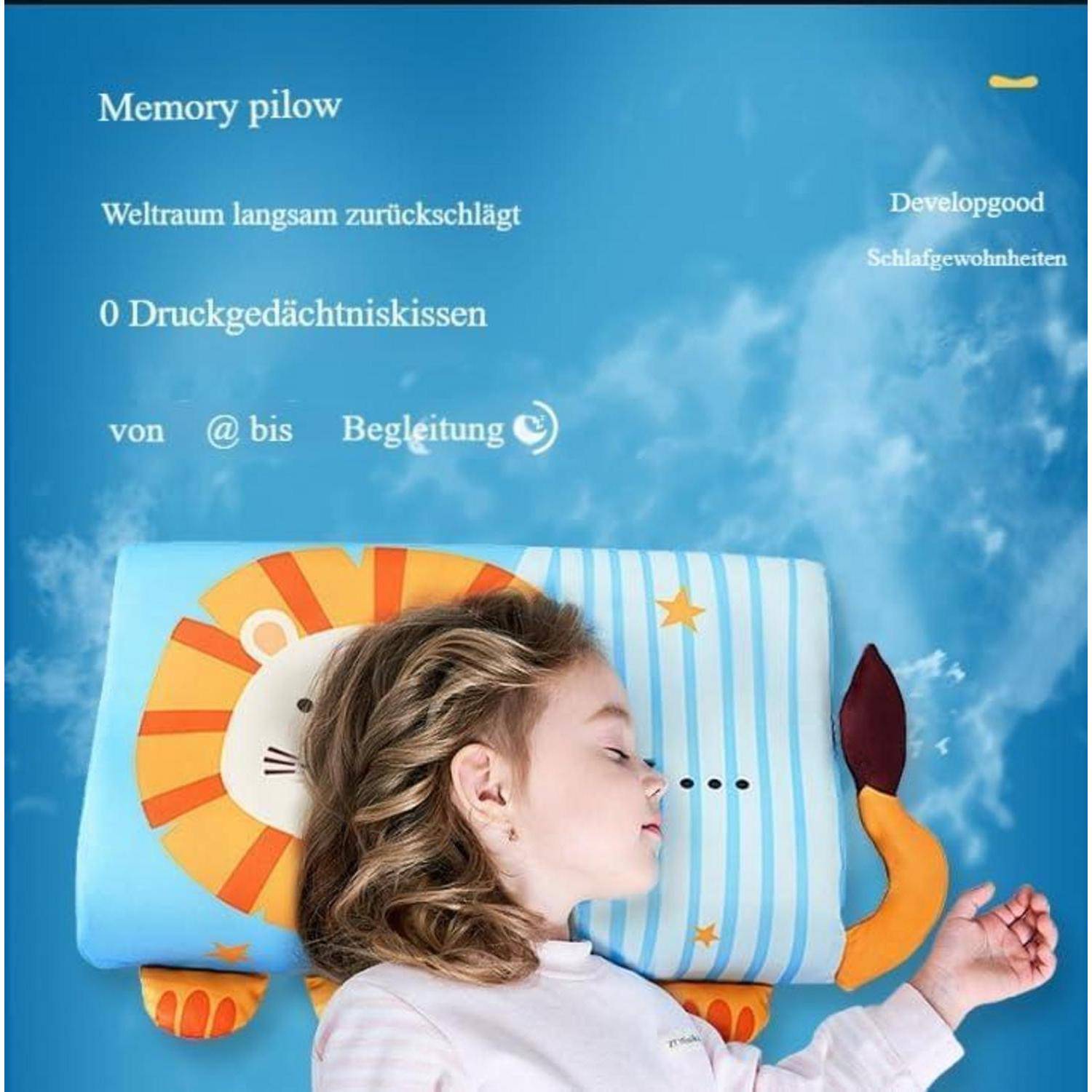 Schlummerkids Kissen Original,Kinderkissen für Besserenund Gesünderen, Calmly Ergonomisch, Kawaii Tiere Kissen, Atmungsaktiv und Hautfreundlich （M