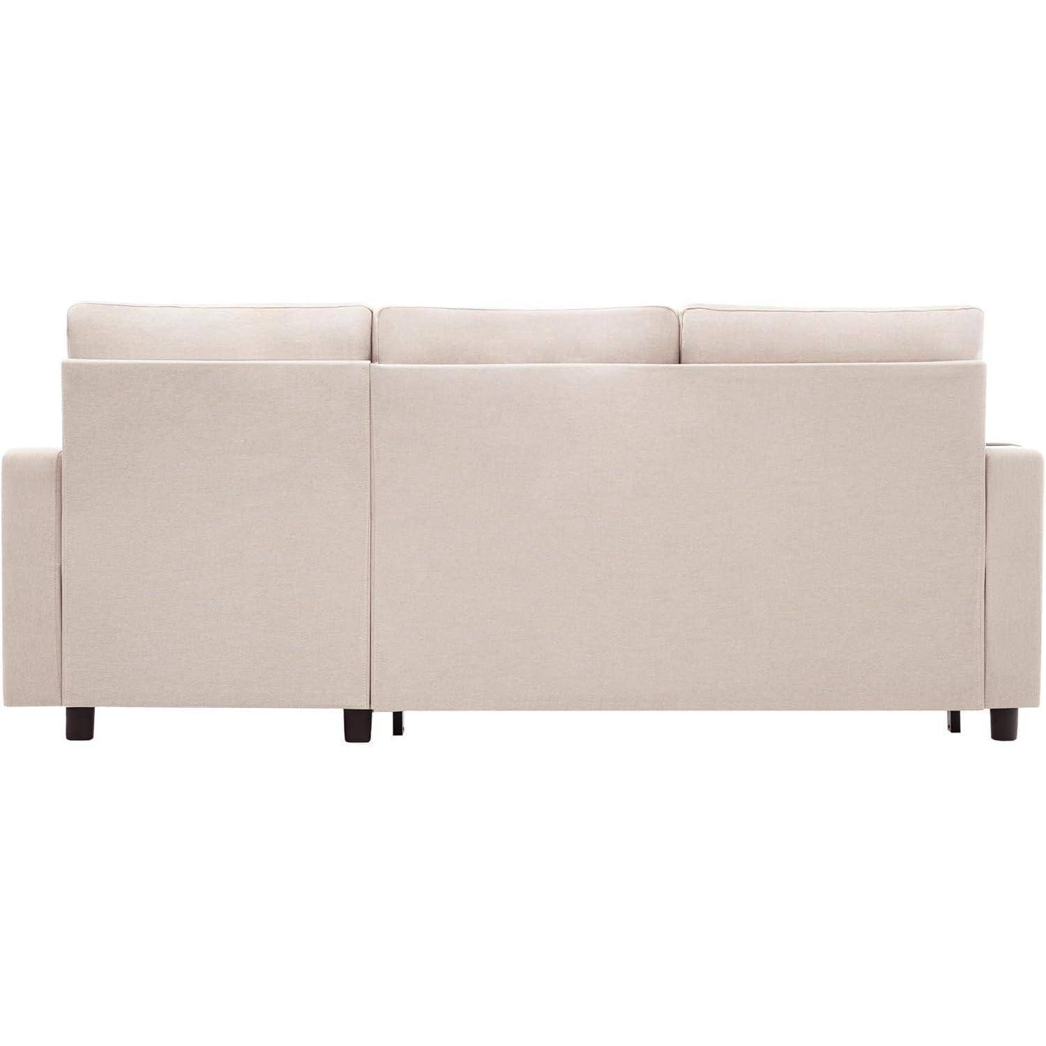 ZYLOYAL10 Modulares Schlafsofa, Modernes L-Sofa, ausziehbares Schlafsofa mit Schlaffunktion, ausgestattet mit Stauraum, herunterziehbare