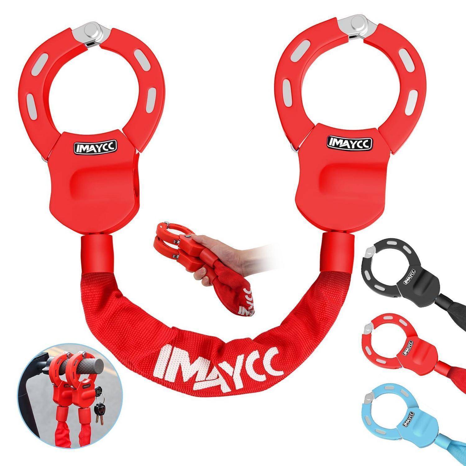 IMAYCC Neue E Scooter Schloss, Handschellenschloss mit Schlüssel, Schloss für E Scooter mit Gummi-Lock-Hülse, Fahrradschloss Hohe Sicherheit, Ideal