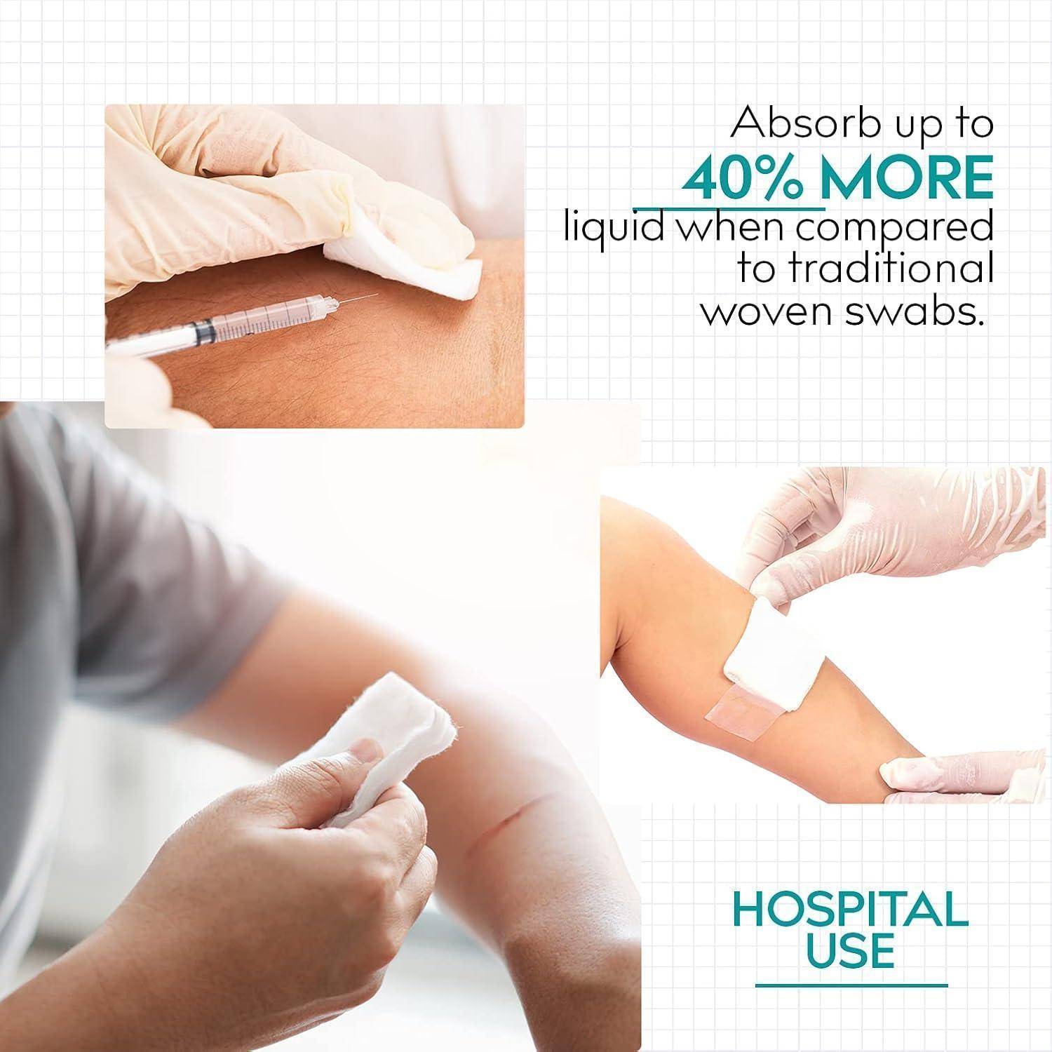 Medrull Kompressen nicht gewebt STERIL ULTRASOFT Wundauflagen 4-lagig- 7.5cm x 7.5cm Verpackt 2 Stück - 20 Papierbeuteln (40 Stück) 7.5x7.5 cm (40er