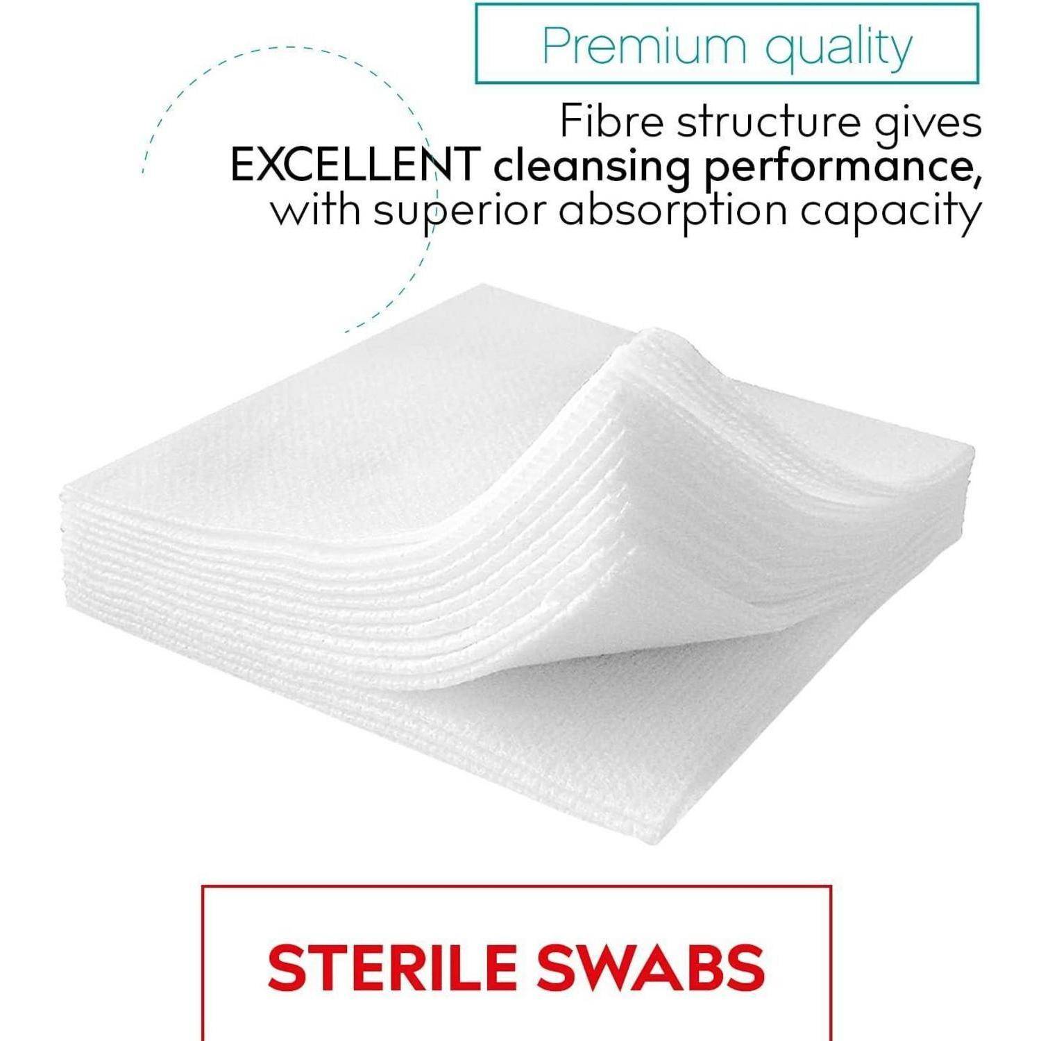 Medrull Kompressen nicht gewebt STERIL ULTRASOFT Wundauflagen 4-lagig- 7.5cm x 7.5cm Verpackt 2 Stück - 20 Papierbeuteln (40 Stück) 7.5x7.5 cm (40er