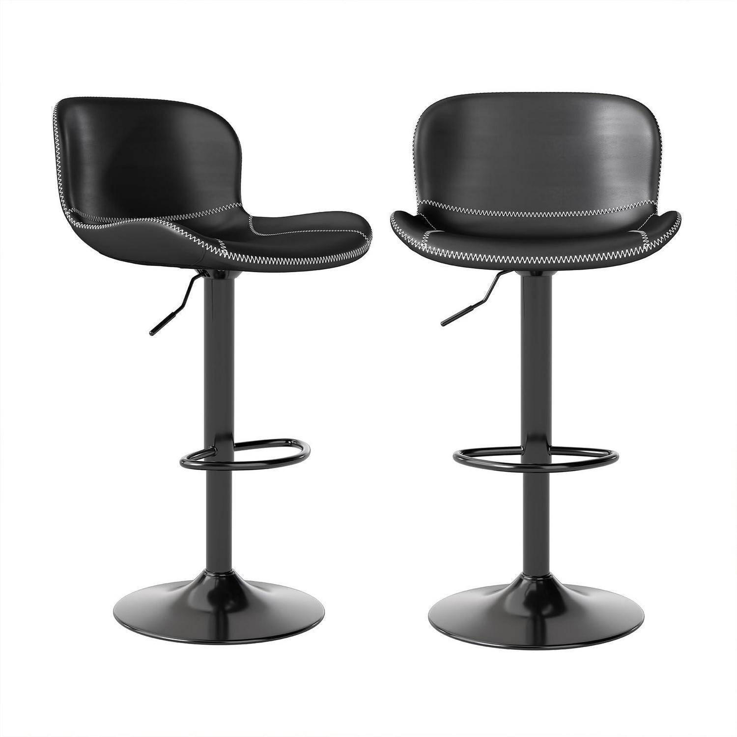 Youhauchair Barhocker 2er Set, Barhocker Höhenverstellbar aus Kunstleder, wasserdicht und verschleißfest, Barhocker mit Lehne, Drehbarer bar Stool