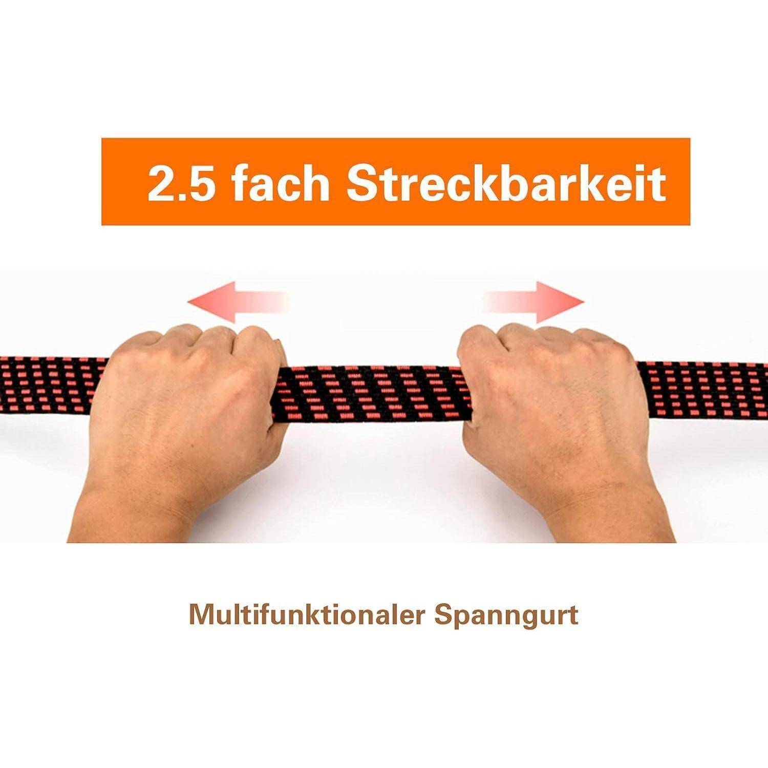 verstellbar Spanngummi mit Haken, 4er-Set 2M lang flach Spanngurt mit Metallhaken, extra stark breit Gummiseile, Gepäckspanner, Gummizug