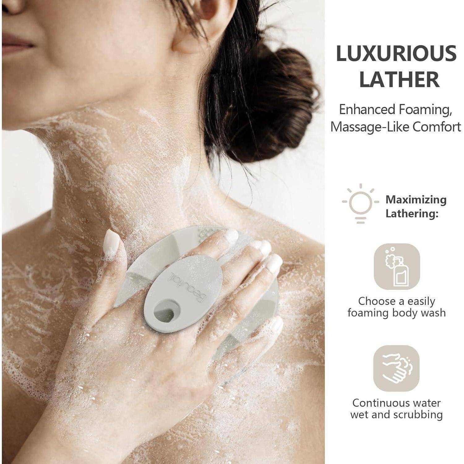 BEAUTAIL Körperbürste aus Silikon, Sanftes Peeling Duschbürste für Empfindliche Haut, Badebürste, Dusche Bürste, Körper Bürsten, Peelingbürst