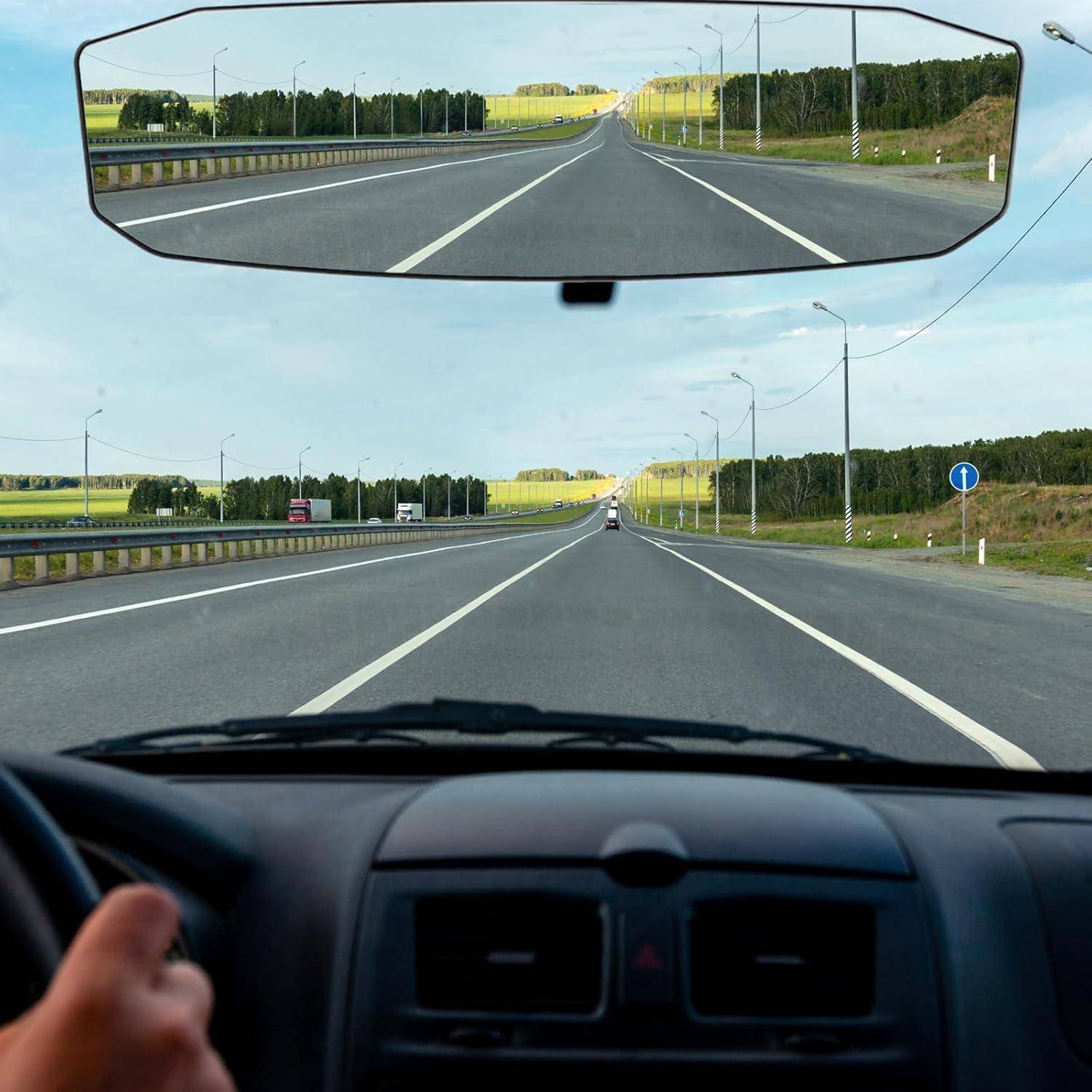 Rückspiegel, Auto Innenspiegel zum Aufstecken, Universal Auto Panorama Rückspiegel, Weitwinkel Rückspiegel für Auto, SUV, CRV, Trucks