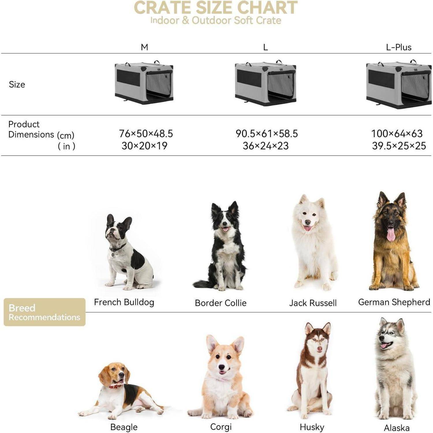 Petsfit Hundebox für Zuhause, Hundebox faltbar für große Hunde, Hundetransportbox Auto Verstellbares Design Hundeschlafbox, Zimmerkennel Hund mit