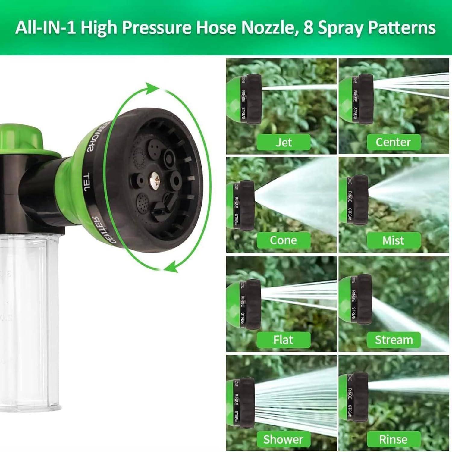 GES Autowasch-Schaumsprüher mit Gartenwasserschlauch-Schaumstoffdüse und Seifenspender. Inklusive 21 Auto-Außen- und Innenwäschemittel. Mit Aufbew