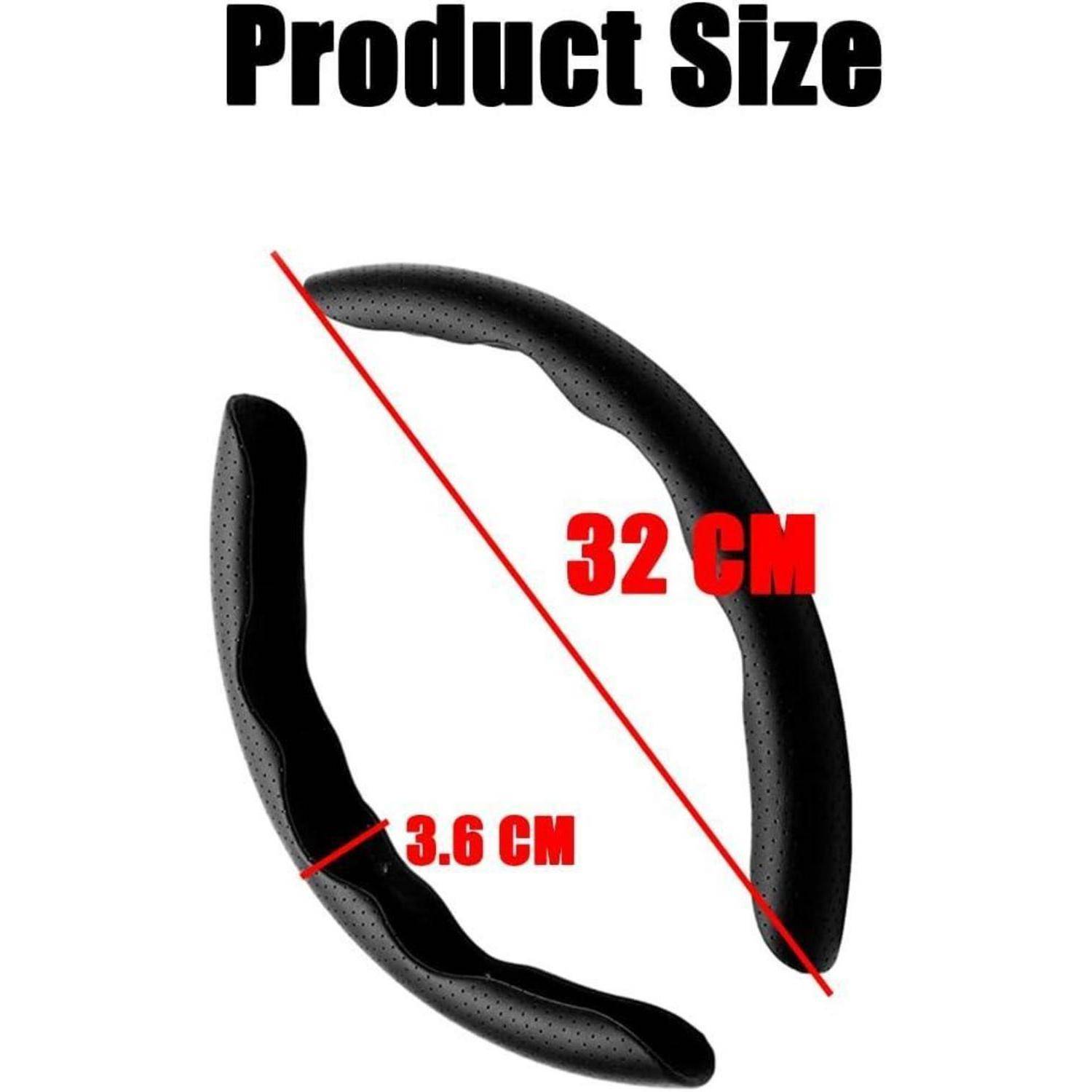 CGEAMDY Auto Lenkradbezug, Universal Segmentierter Lenkradschutz Kohlefaser Lenkrad Abdeckung, 38CM Anti Rutsch Lenkradabdeckung Lenkradschoner
