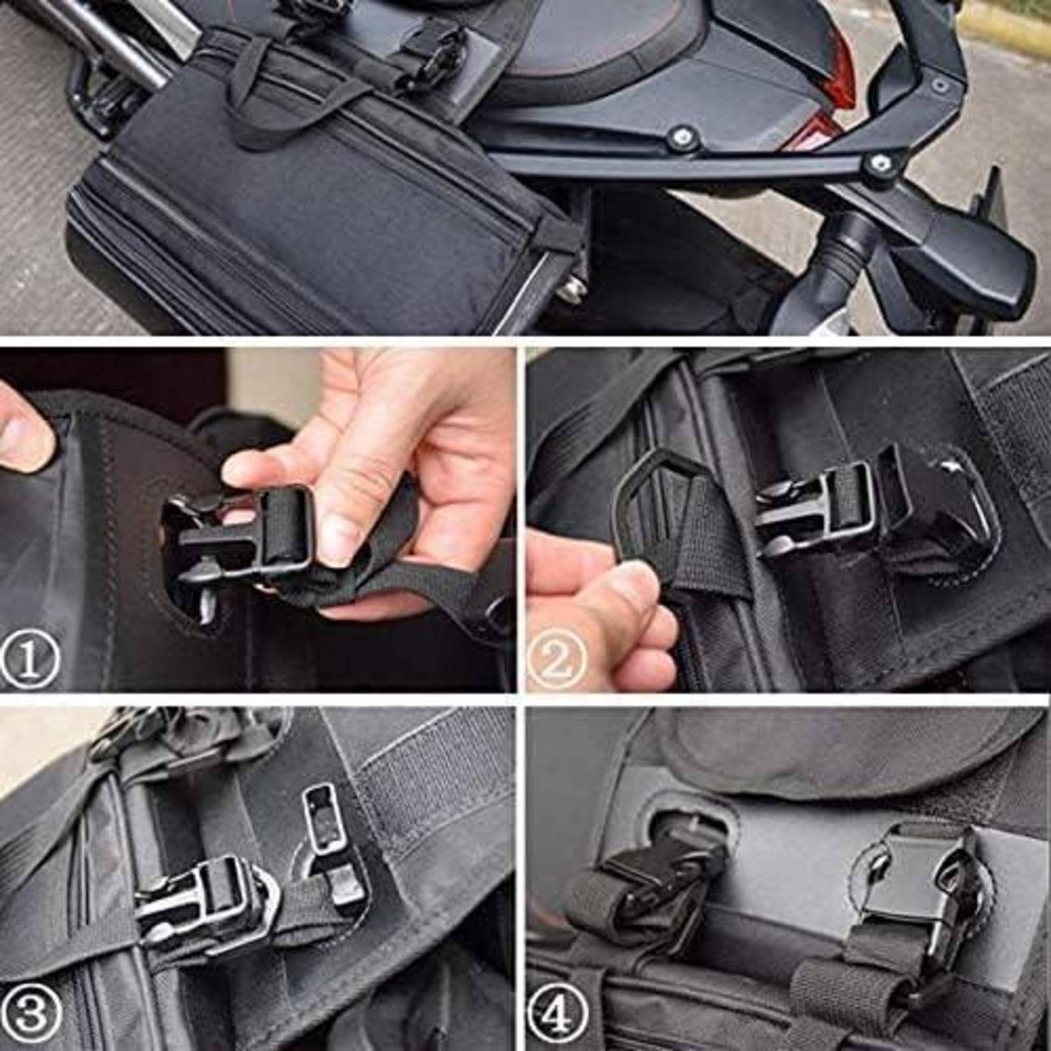 Motorrad Seitentasche,Satteltaschen Motorrad,Seitenkoffer 36L-58L,Große Kapazität Kohlefaser Fall Gepäckrolle wit Regenschutz Aufbewahrung Mehrzwec