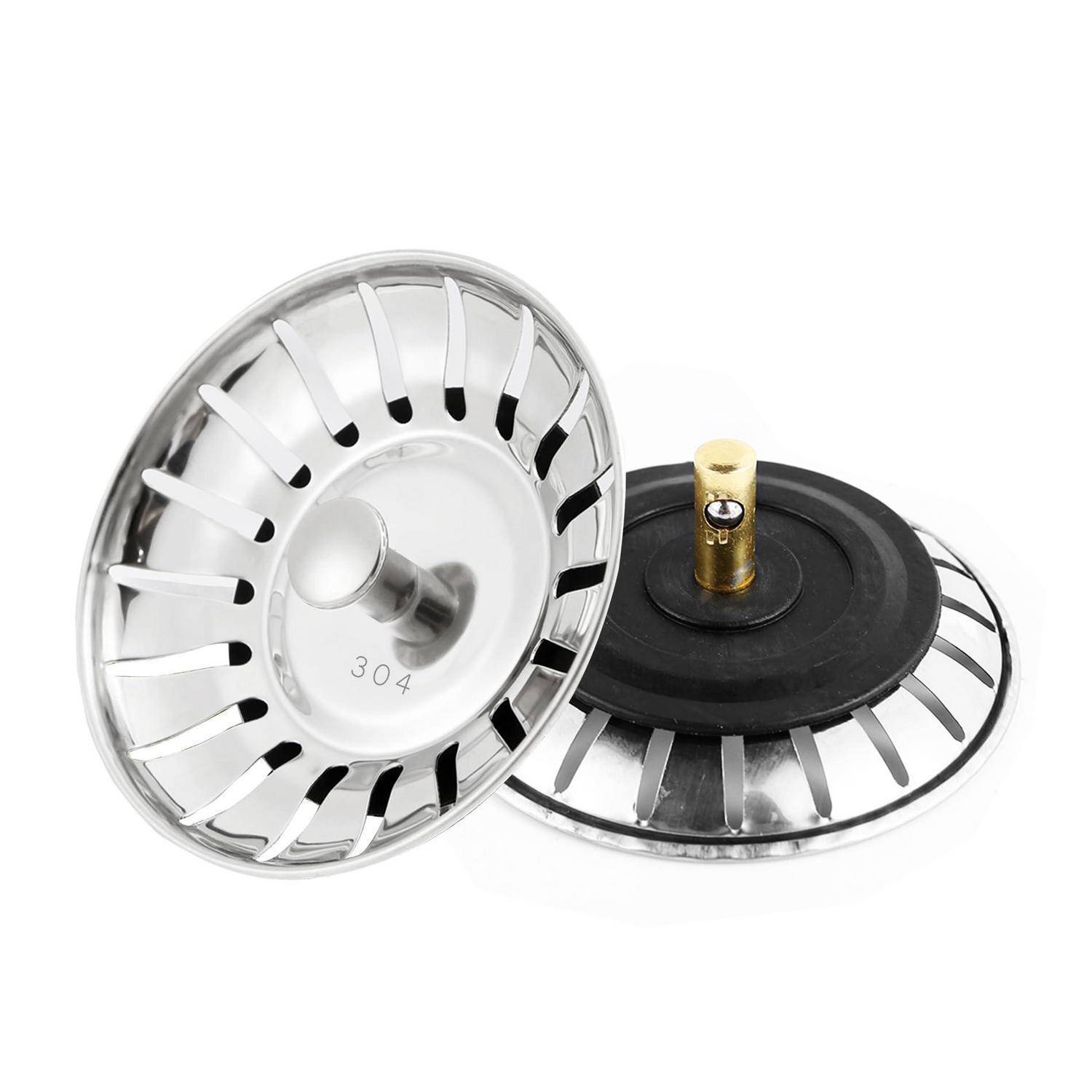 2 Stück Küchenspüle Sieb, Spülbecken Siebkörbchen Edelstahl Spülbecken, Edelstahl Spülbecken Sieb Stopper, Abflussstopfen, Siebkörbchen Spüle