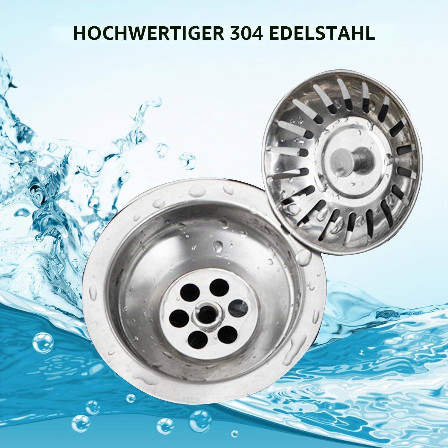2 Stück Küchenspüle Sieb, Spülbecken Siebkörbchen Edelstahl Spülbecken, Edelstahl Spülbecken Sieb Stopper, Abflussstopfen, Siebkörbchen Spüle