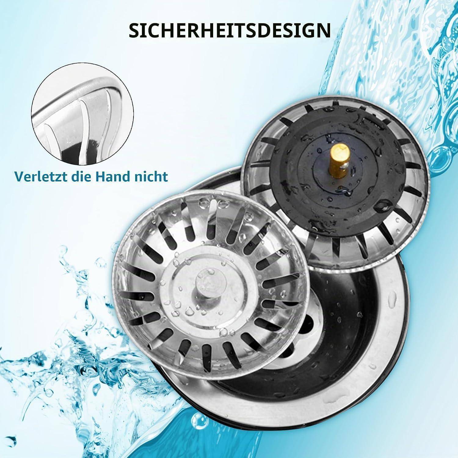 2 Stück Küchenspüle Sieb, Spülbecken Siebkörbchen Edelstahl Spülbecken, Edelstahl Spülbecken Sieb Stopper, Abflussstopfen, Siebkörbchen Spüle