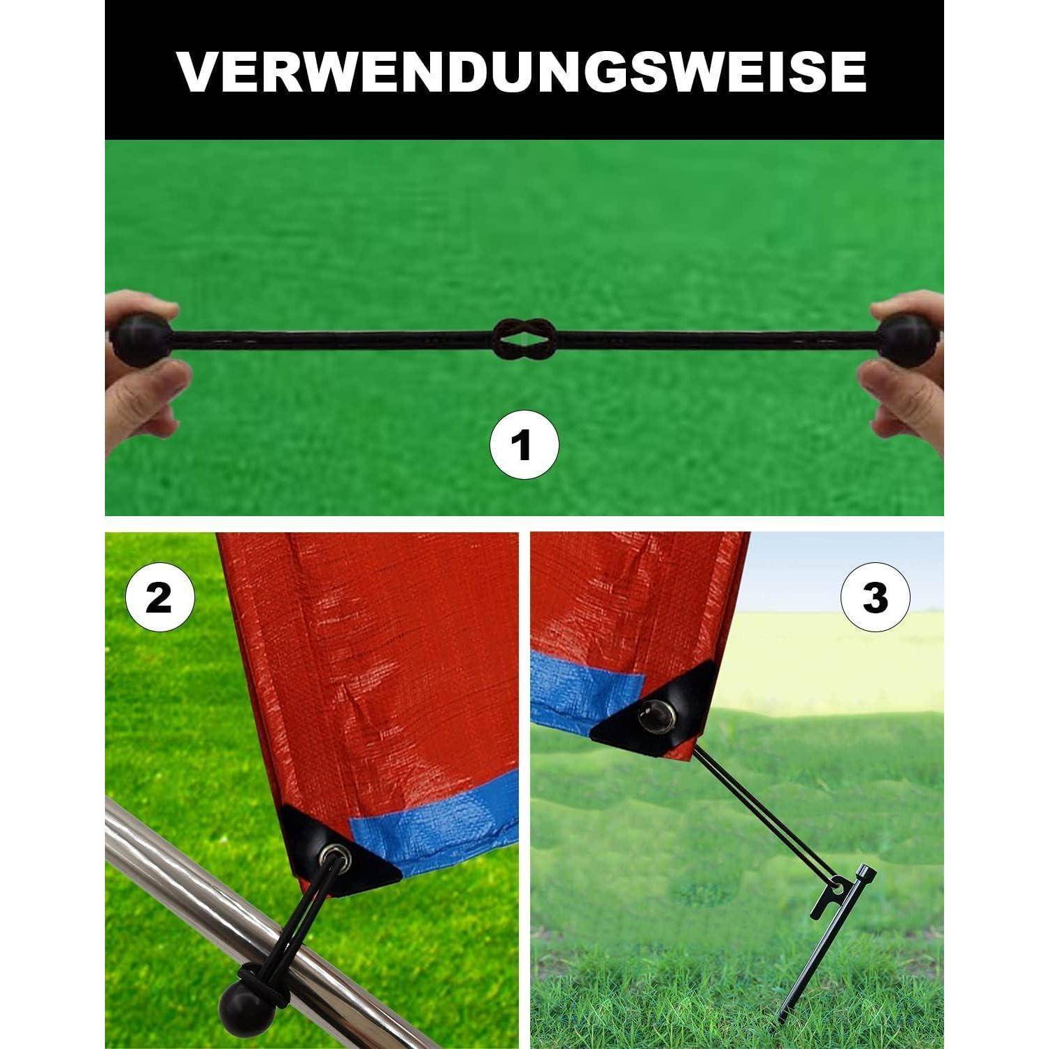 Spanngummis mit Kugel 100 Stück, Planenspanner mit Kugel 15cm, Spanngummi Kurz, Zelt Gummispanner mit Kugel, Planenbefestigung Zeltgummis