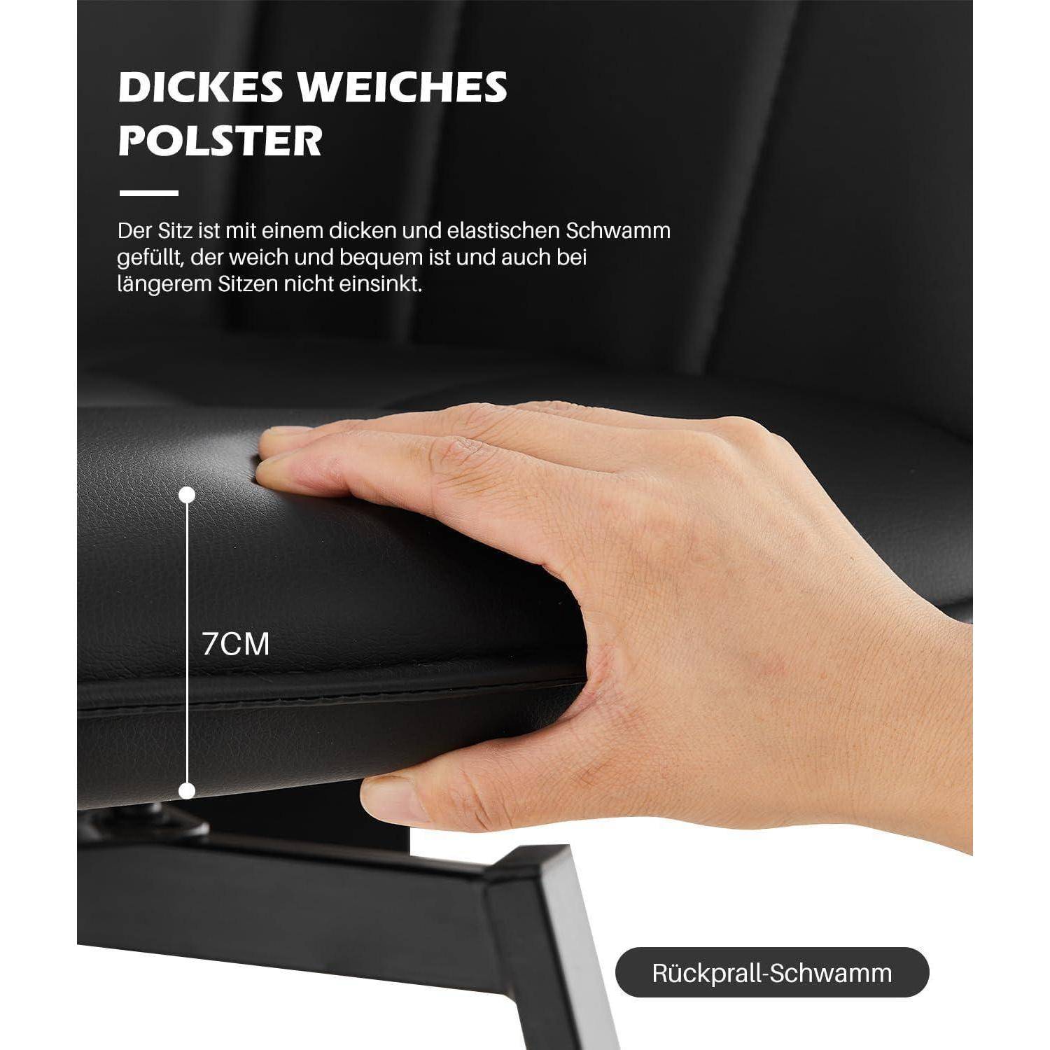 TUKAILAI Esszimmerstühle Drehbar 2er Set, Drehstuhl esszimmer Kunstleder mit Armlehnen Rückenlehne Gepolsterter Sitz Metallbeine, Armlehnstuhl Küch