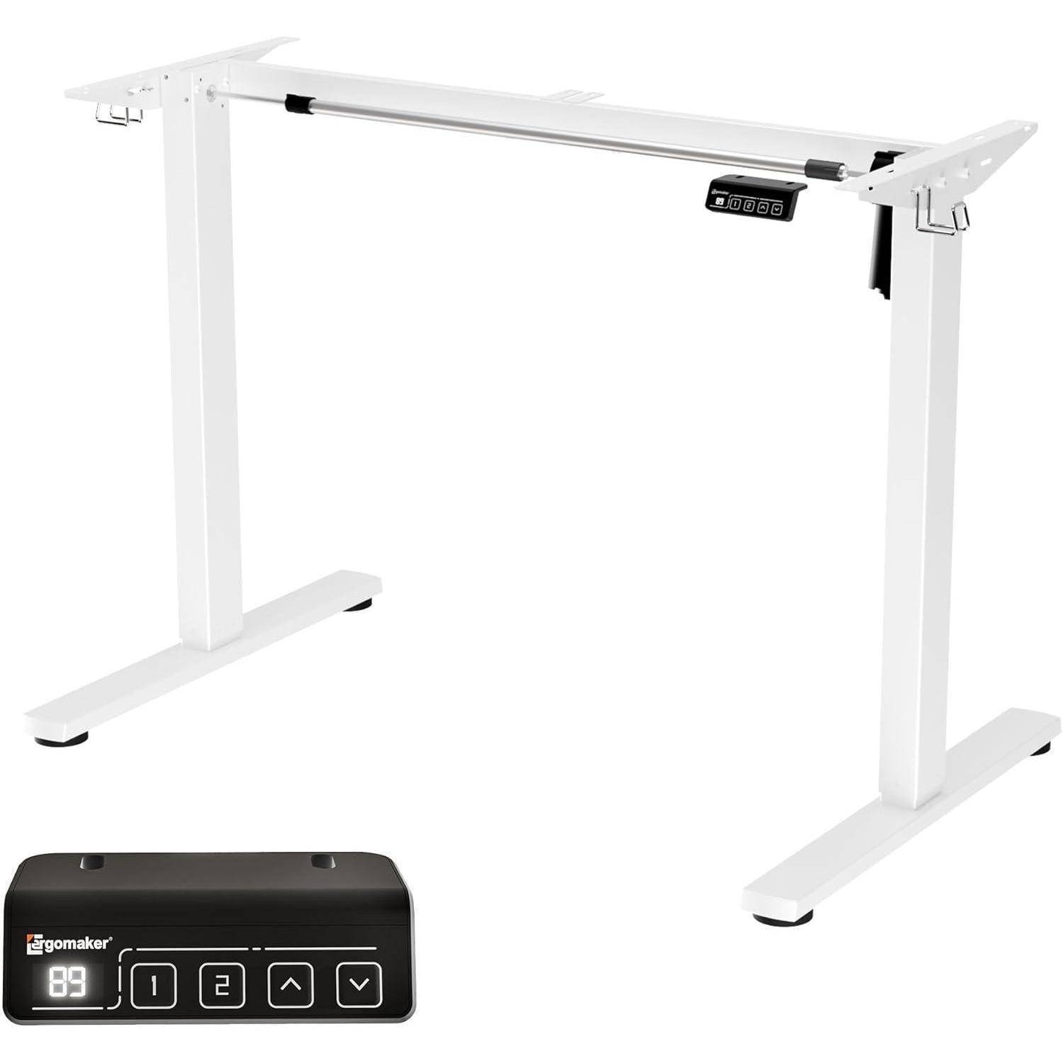 ERGOMAKER Höhenverstellbarer Schreibtisch Gestell mit Memory-Funktion und Soft-Start/Stop, 2-Fach-Teleskop Höhenverstellbarer Schreibtisch Elektrisc