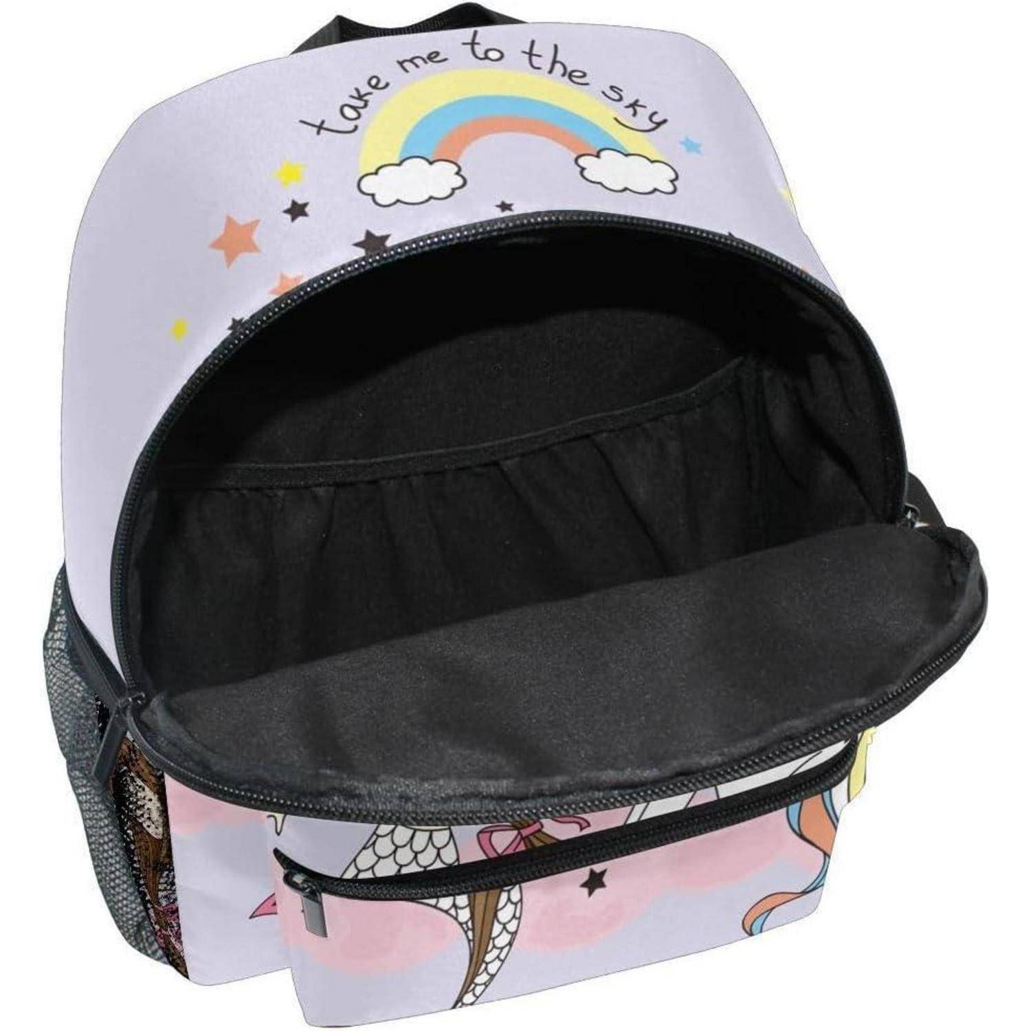 ALAZA Kinder-Schulrucksack mit Brustgurt, buntes Einhorn, Schüler, Büchertasche für Jungen und Mädchen Einheitsgröße Einhorn 101