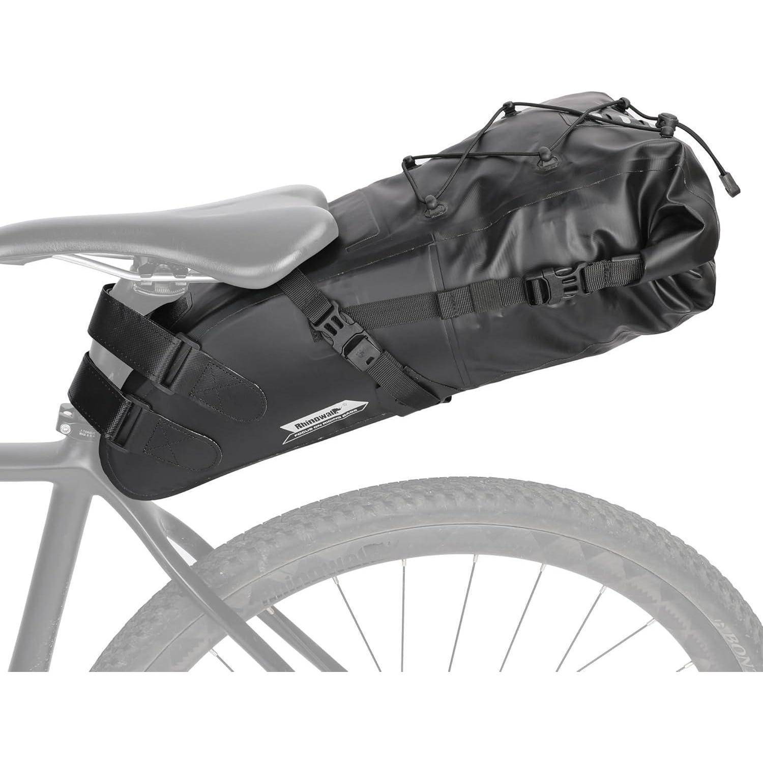 Rhinowalk Fahrrad Satteltasche Wasserdicht 1.5/2.5/5/10/13L Fahrradtasche Sitztasche für Outdoor Fahrräder Mountainbikes Rennräder 13L Schwarz