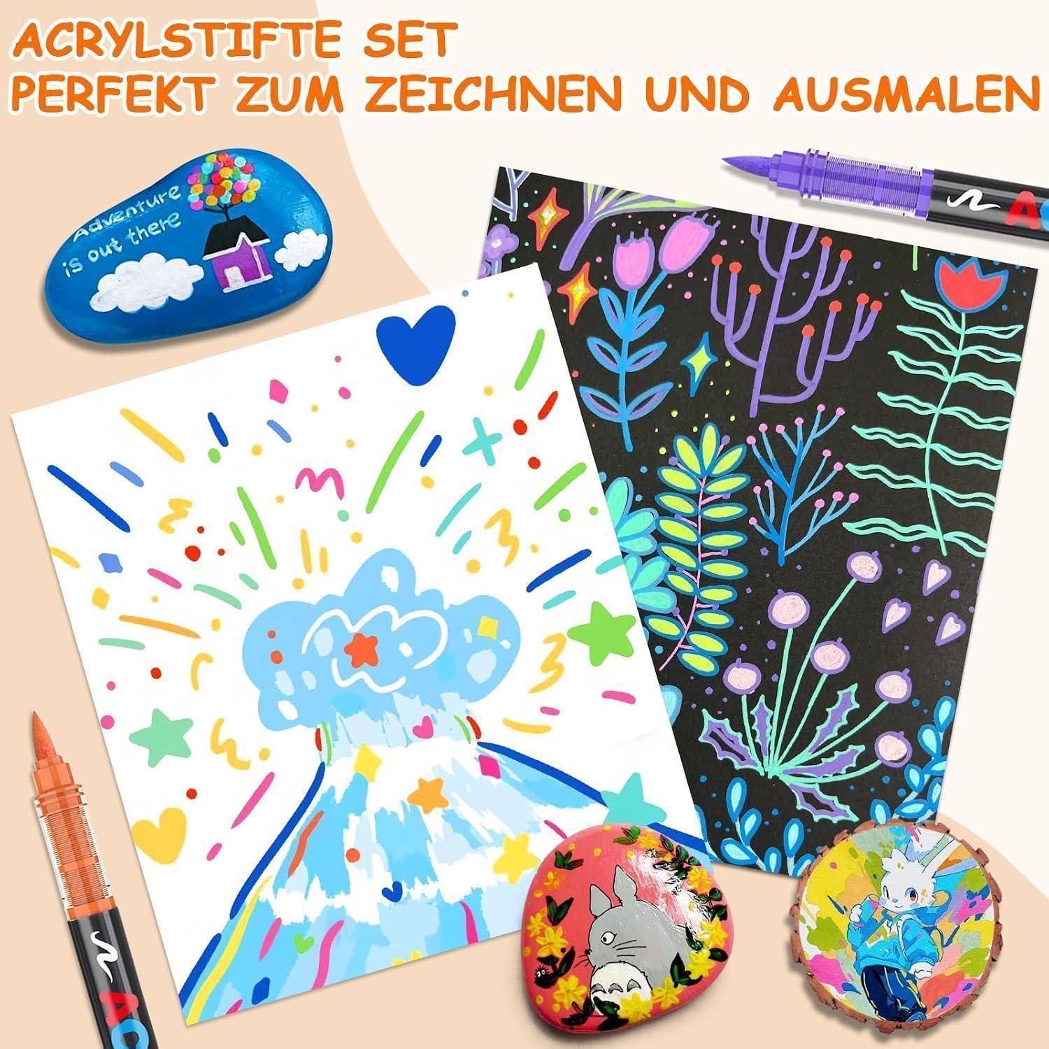 ACRYLSTIFTE SET PERFEKT ZUM ZEICHNEN UND AUSMALEN