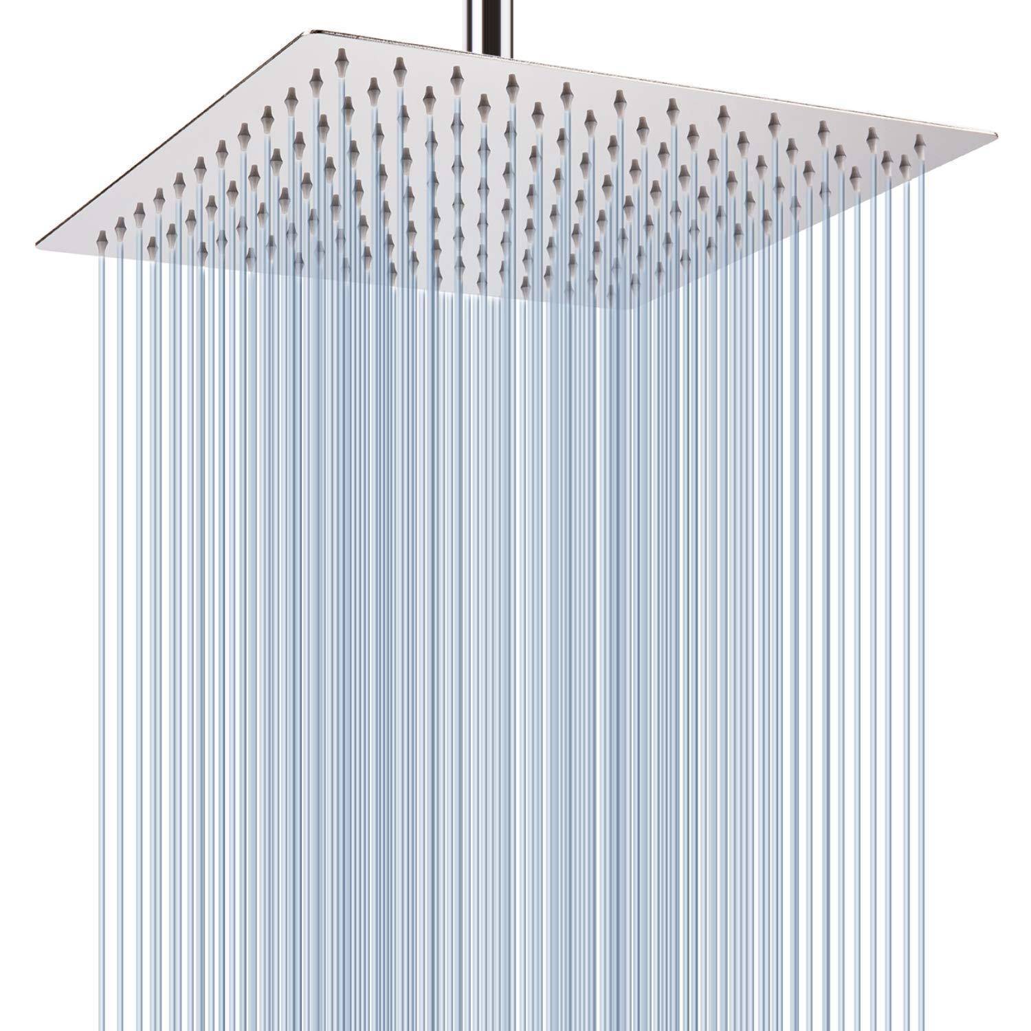 Abstrakte, deckenähnliche Platte mit vielen dünnen vertikalen blauweißen Linien, die nach unten hängen und Regen oder Lichtstrahlen ähneln.