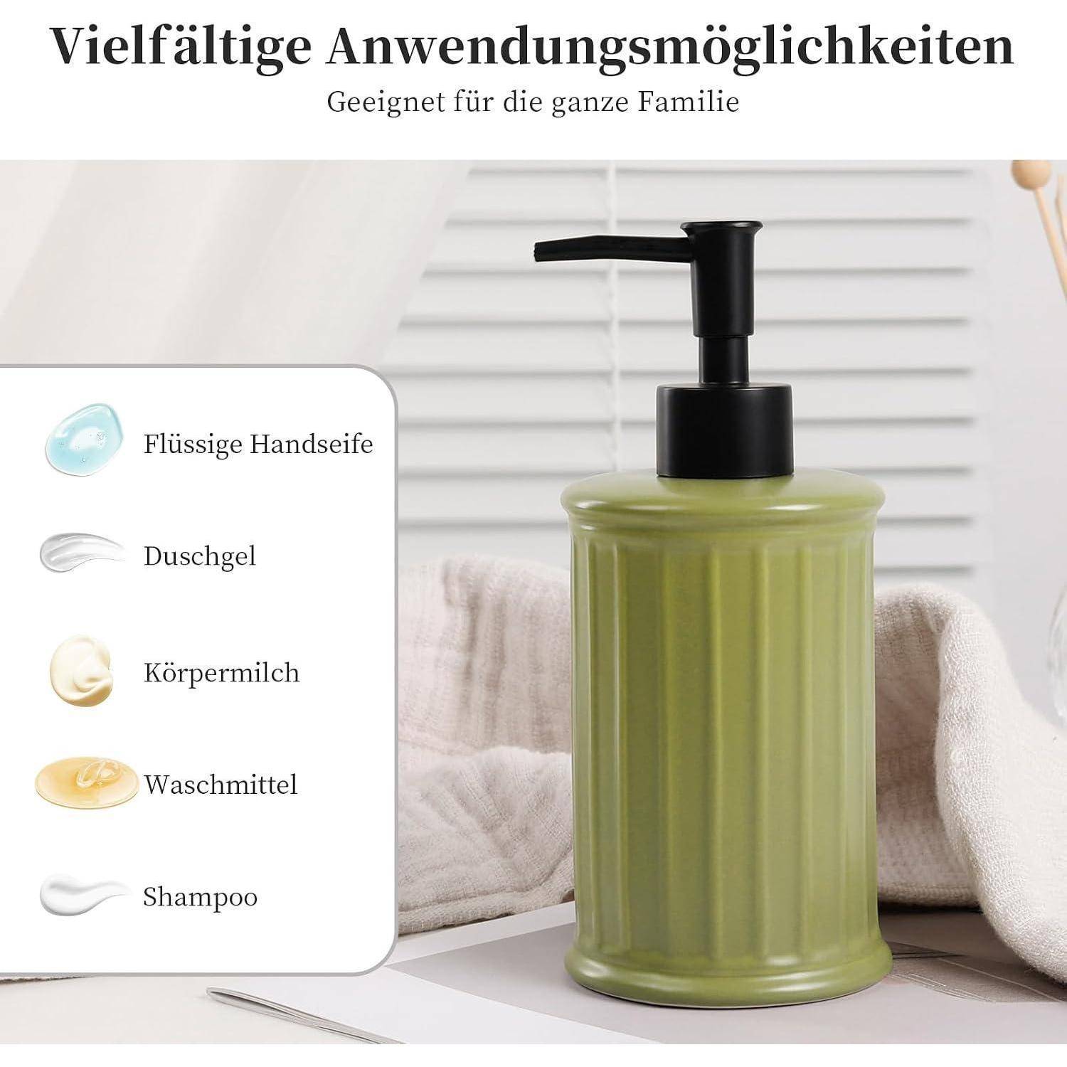 Grüner Pumpspender mit dem Label 