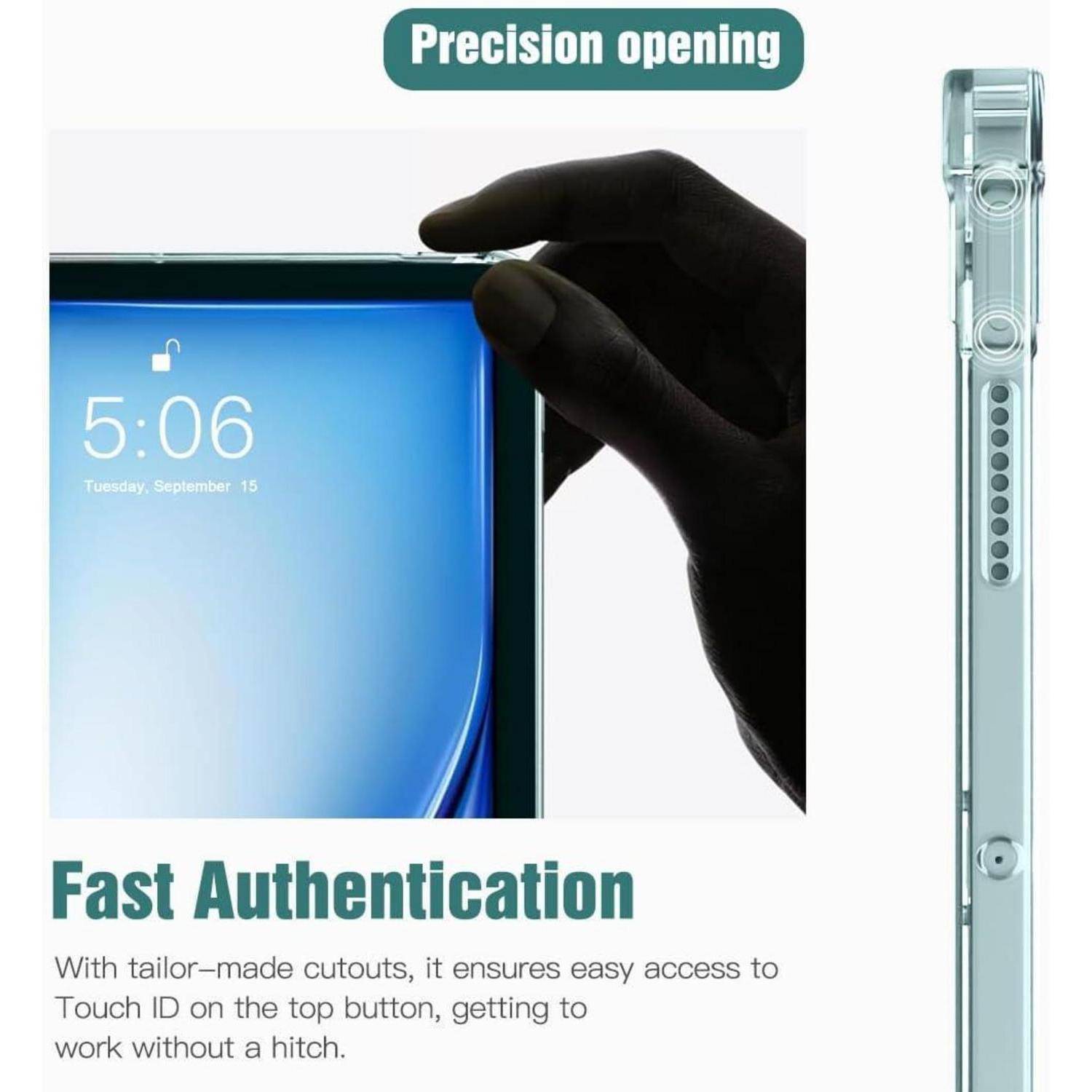 TiMOVO Hülle für iPad Air 11 Zoll (M3/M2-2025/2024), iPad Air 5./4. Generation Hülle (2022/2020) 10.9", Schlank TPU Klar Transparent Rückseite Sch