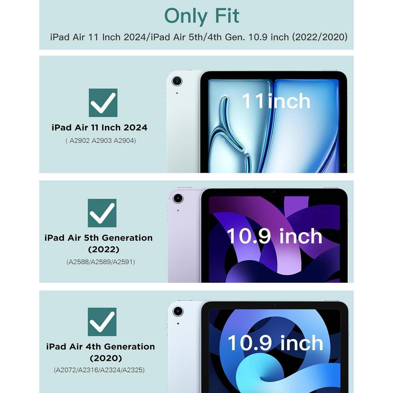 TiMOVO Hülle für iPad Air 11 Zoll (M3/M2-2025/2024), iPad Air 5./4. Generation Hülle (2022/2020) 10.9", Schlank TPU Klar Transparent Rückseite Sch