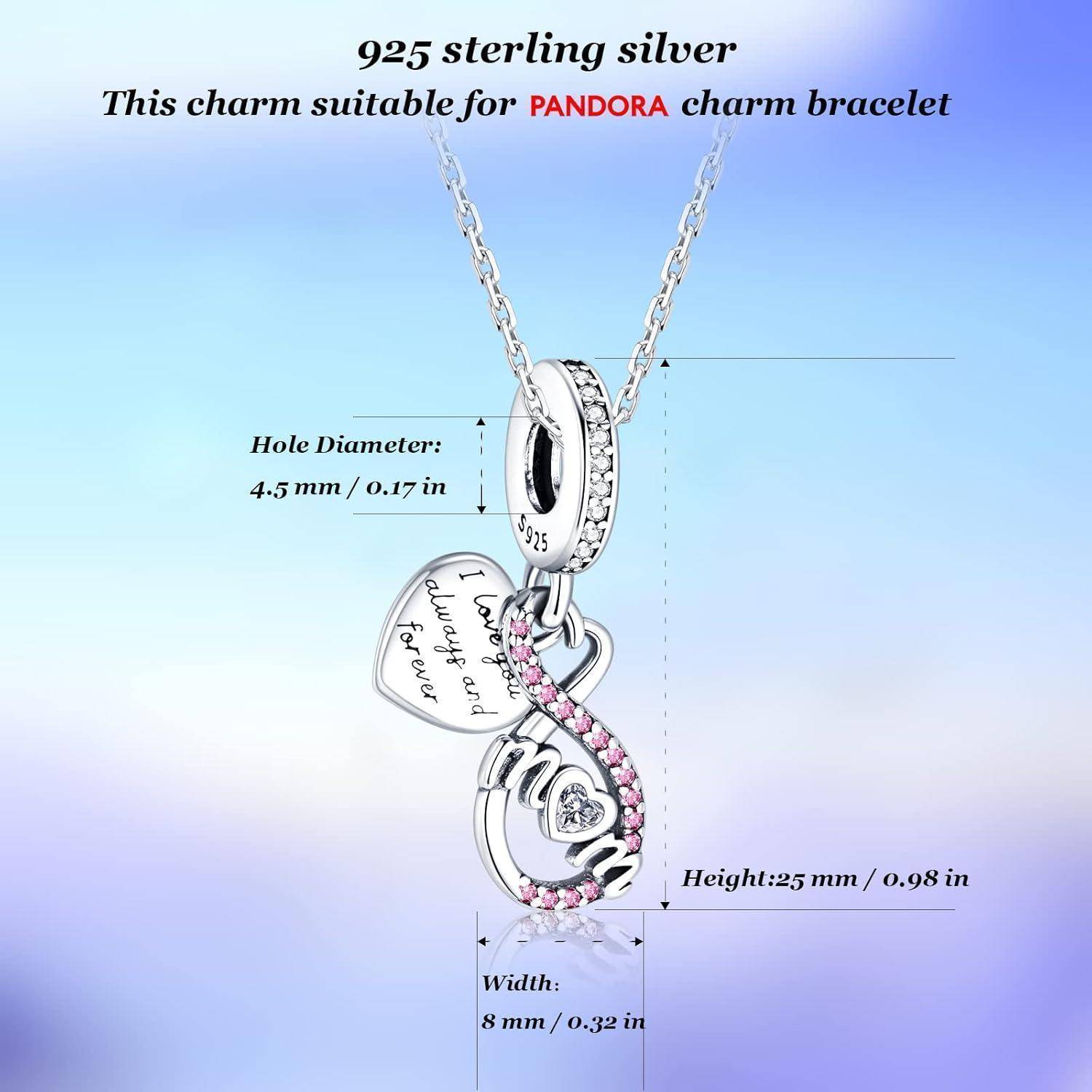 Silber-Charm-Halskette mit der Bezeichnung „925 Sterlingsilber