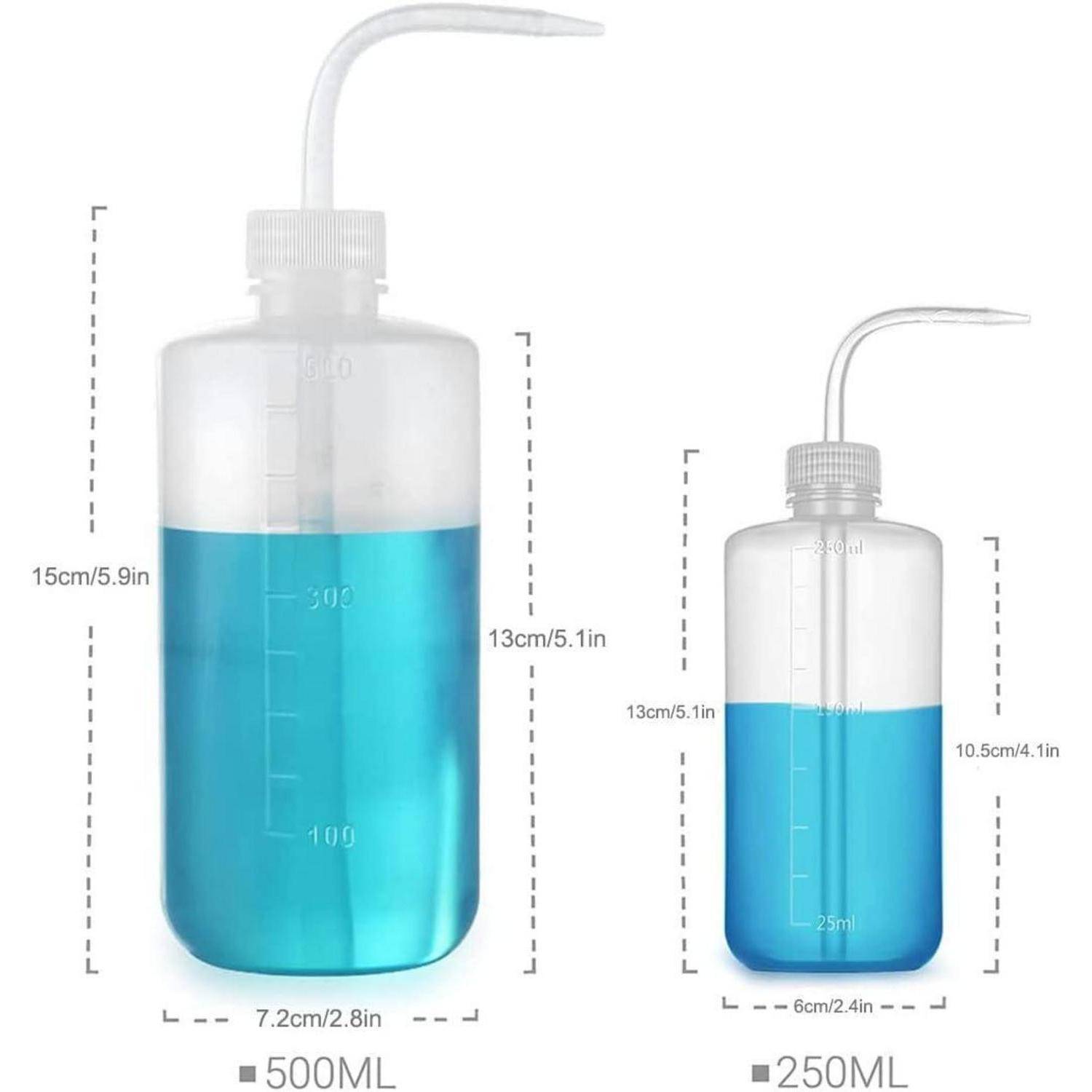 JESSTOLO Waschen Flasche Kunststoff, 3 Stück Spritzflasche Laborflasche Waschflasche 500 ml und 250ml, Pflanzen Wasser Blume des Frischen Flasche