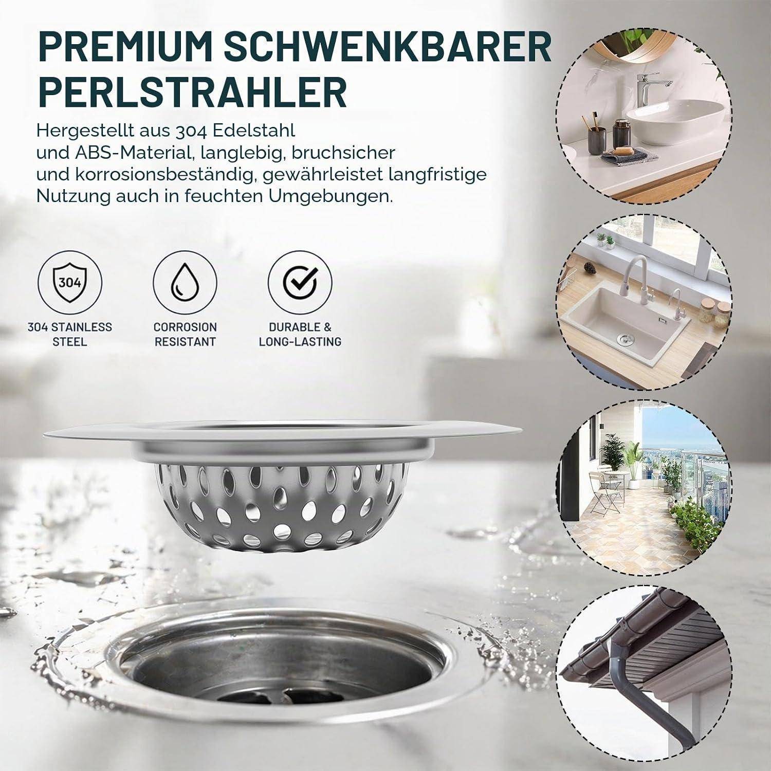 4 Stück Abfluss Sieb, 5,5 cm Abflusssieb Waschbecken, Edelstahl Sieb Dusche Abfluss Haare, Silberfarben Spülbecken Abflusssieb, für Spüle, Badezim