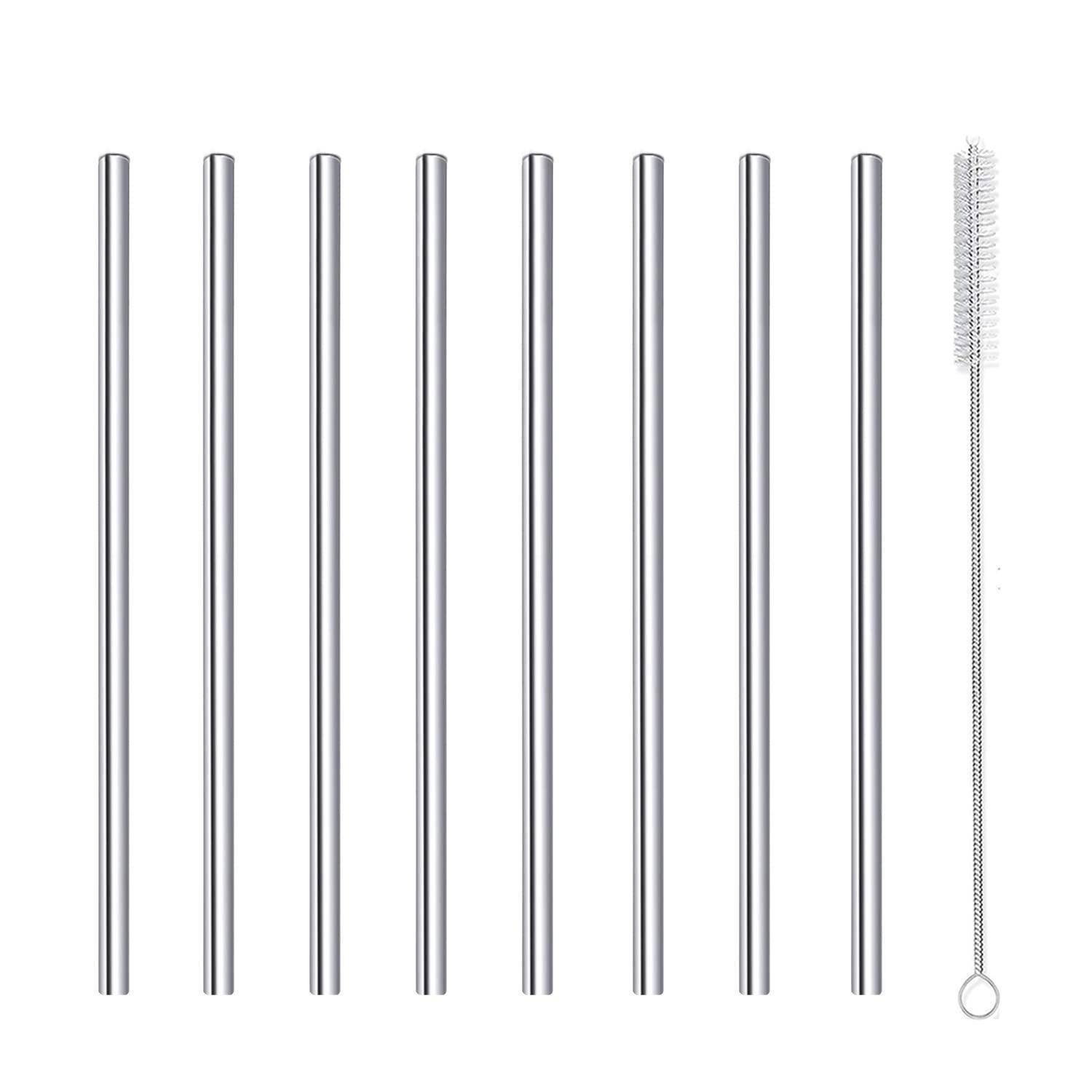 Kurze Strohhalme Edelstahl wiederverwendbar Metall Strohhalm Cocktail Kleine Mini Kurz Trinkhalme für Cocktails Party Zubehör Straws mit Bürste, Si