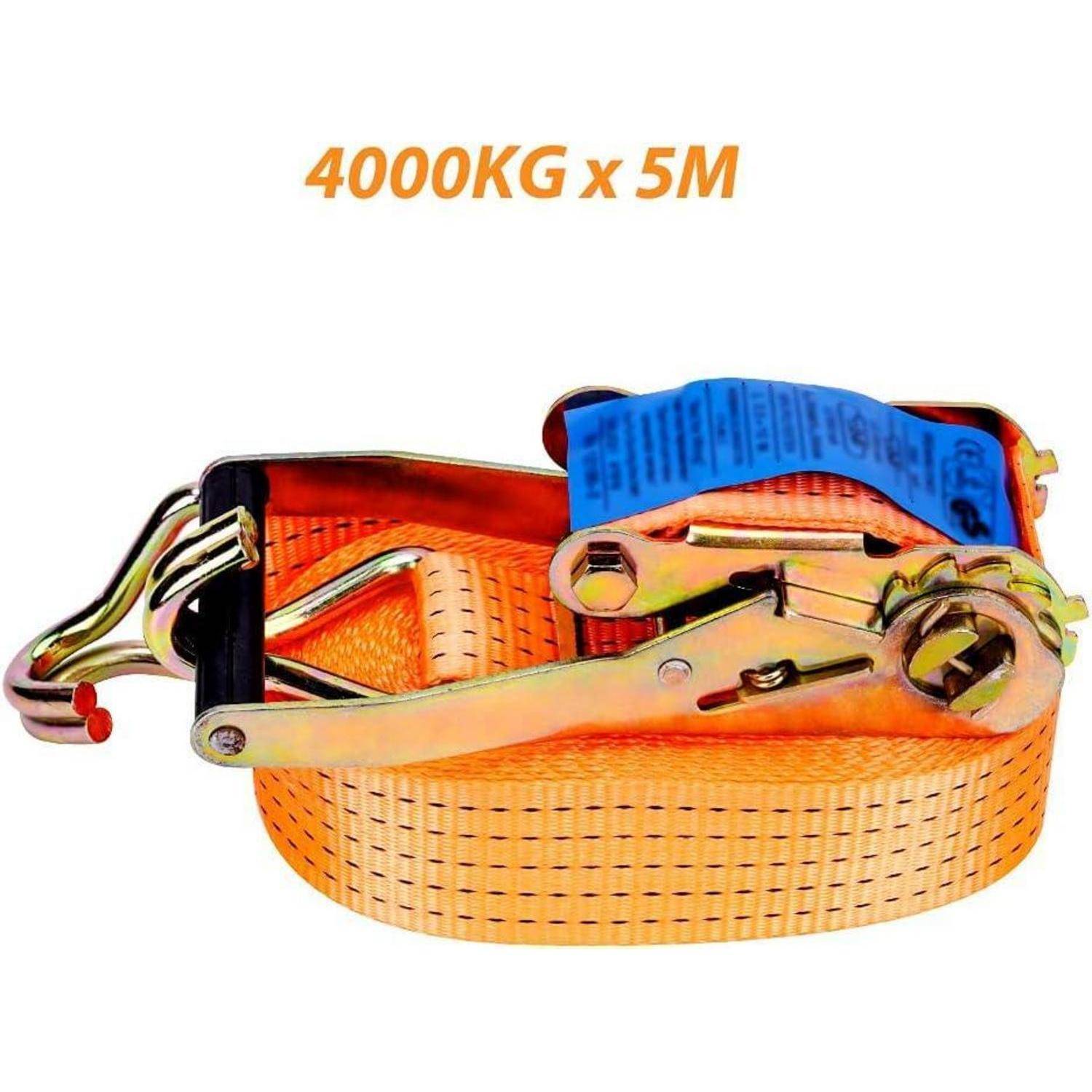 maXpeedingrods 10 Stücke 4000kg Spanngurte mit Ratsche 5m Zurrgurte für LKW Anhänger Straps 4T 5M*50MM