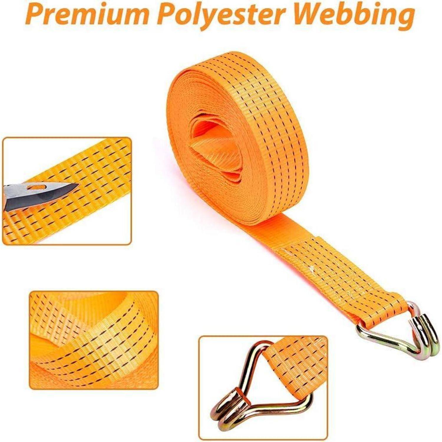 maXpeedingrods 10 Stück 5000kg 10m Spanngurte mit Ratsche Spanngurte mit Haken für die professionelle Ladungssicherung Zurrgurte LKW Anhänger Orang