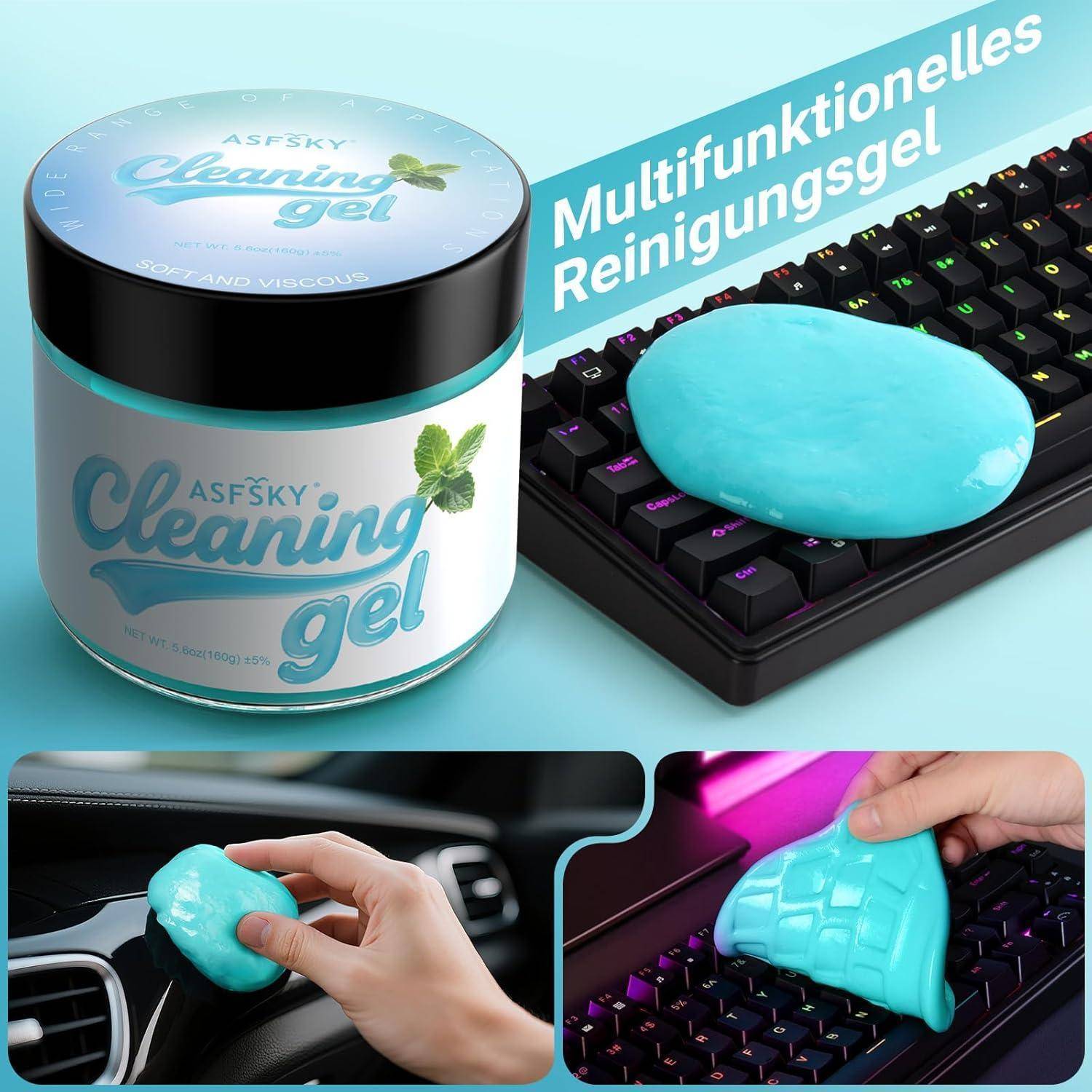 ASFSKY 2 Stück Tastatur Reinigungsgel Auto Reiniger Gel, Keyboard Cleaner, Reinigungsschleim Universeller Cleaning Gel für Auto, Laptops, Tastatur