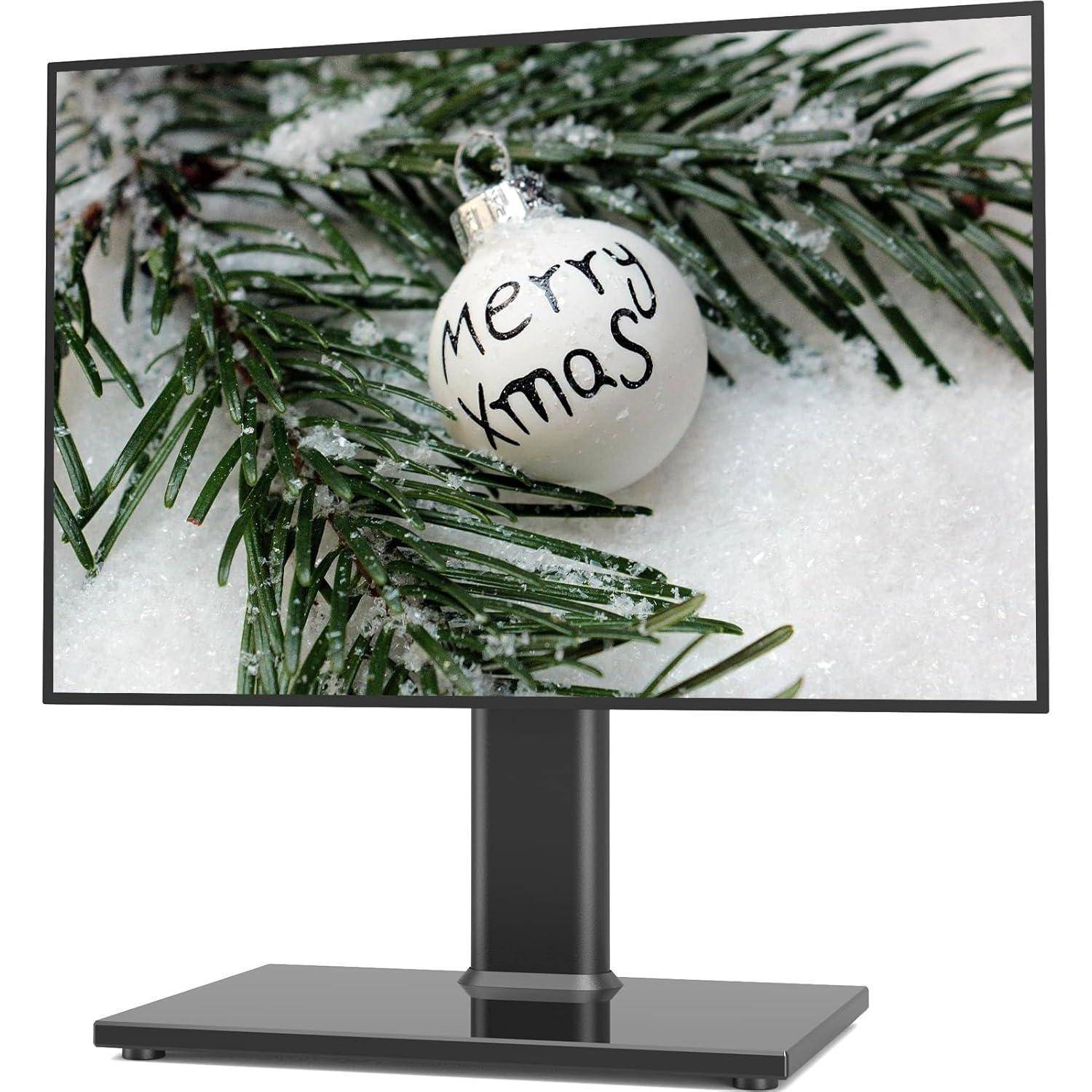 Universal TV-Ständer/Basistisch-TV-Ständer, 27 bis 60 Zoll verstellbar, 9-Stufen-Höhe, schwere gehärtete Glasplatte, 40 kgs-Bildschirm, HT06B-001P