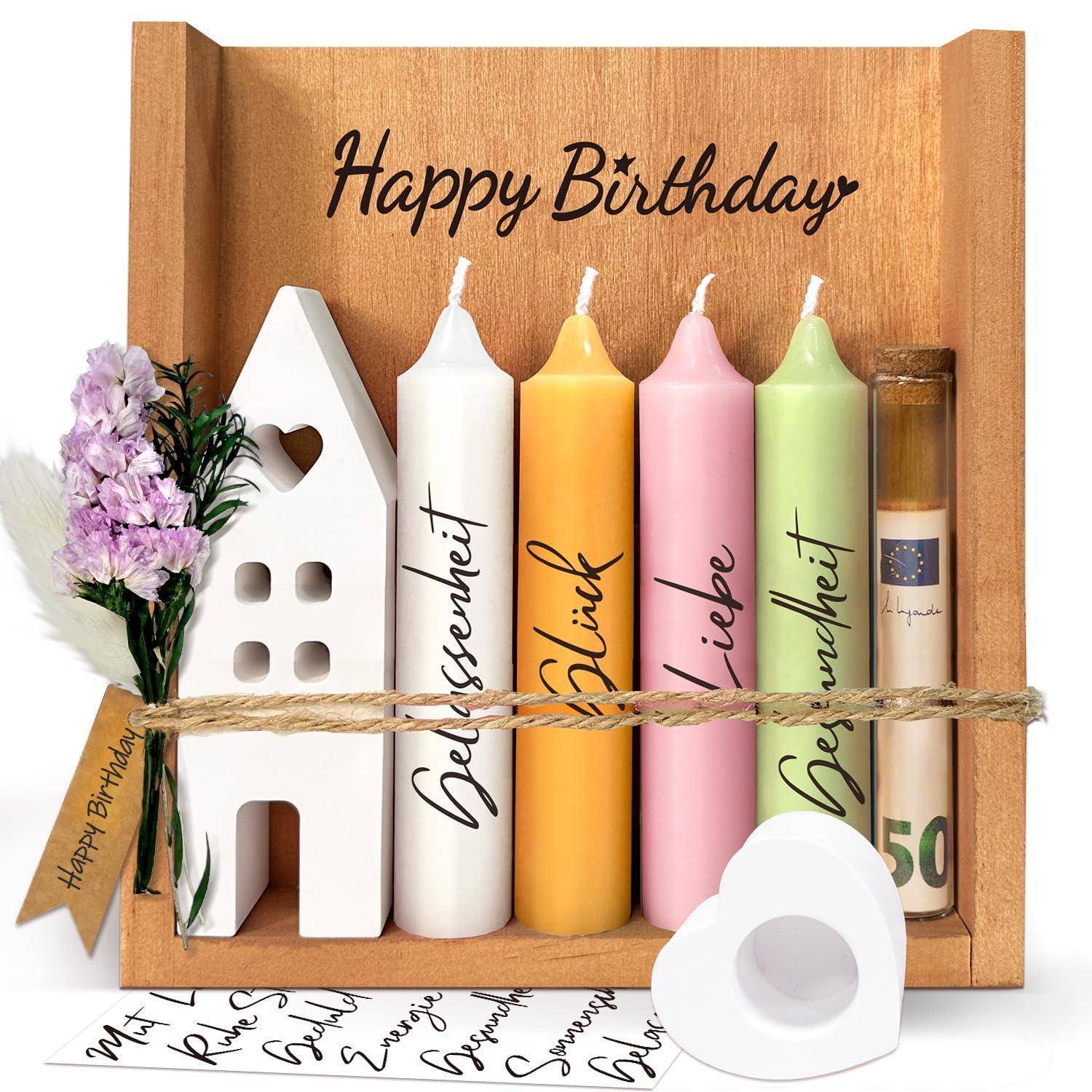 Geburtstagsgeschenkbox aus Holz mit der Aufschrift „Happy Birthday