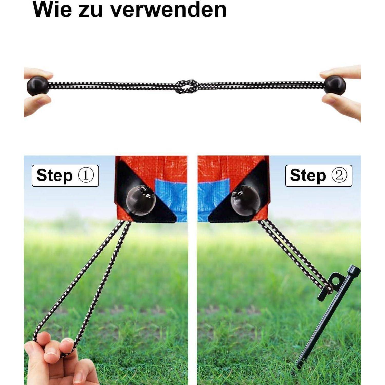 Spanngummis mit Kugel 15cm, 100 Stück Planenspanner mit Kugel, Spanngummi Kurz, Planenbefestigung Zeltgummis mit Kugel, Zelt Gummispanner mit Kugel