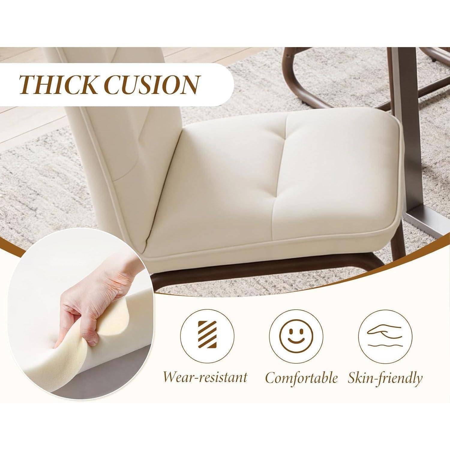 Ya-Home Esszimmerstühle 4er Set, Moderne Küchenstühle mit Metallgestell Polsterstühle für Esszimmer, Leinen, Beige Beige-4 4