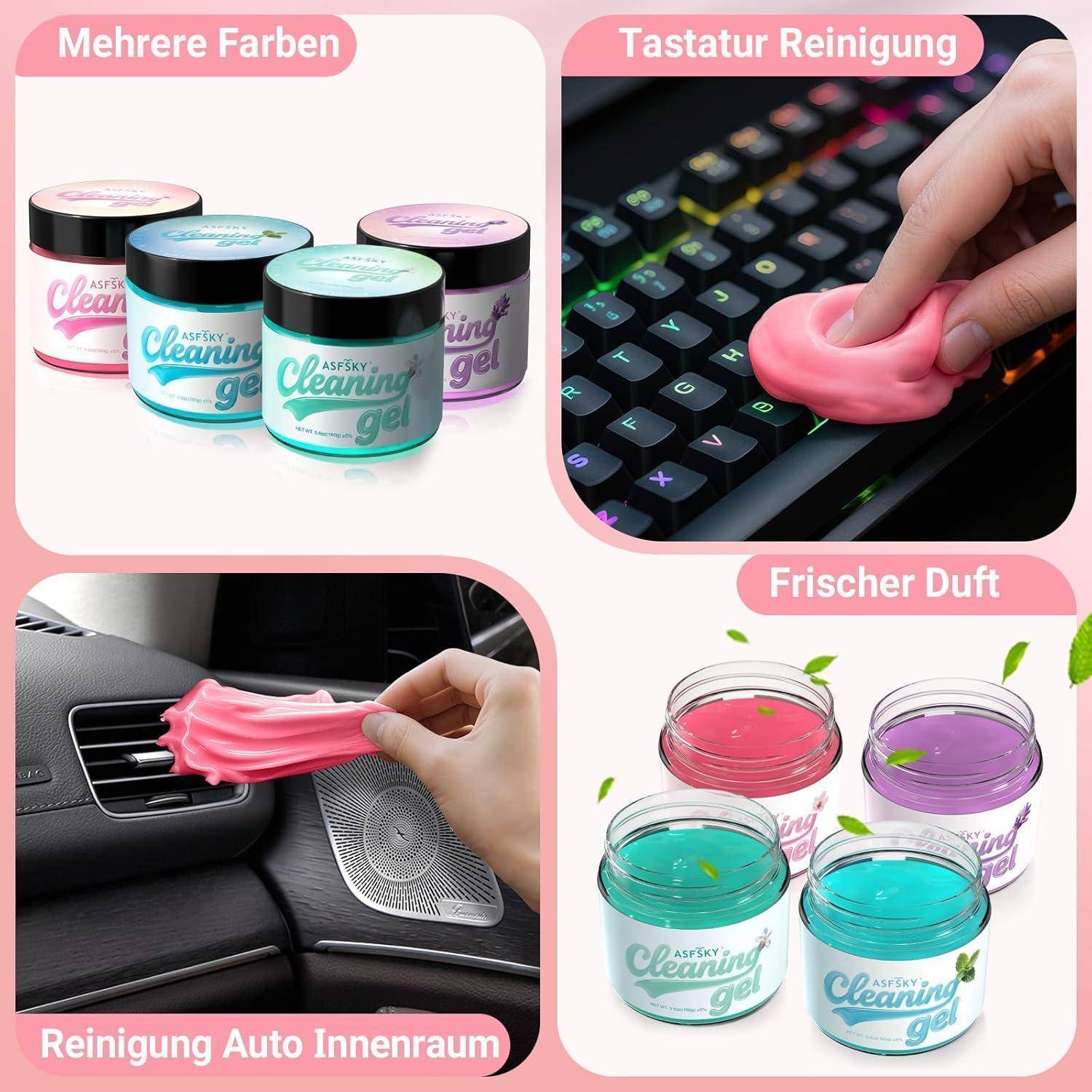 ASFSKY Tastatur Reinigungsgel Auto Reinigungsgel für den Innenraum Auto Schleim Reiniger Auto Zubehör Innenraum Cleaning Gel Universeller für Lapto